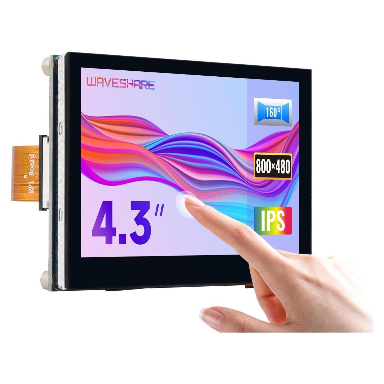 Pantalla QLED DSI 4.3" Waveshare 800x480 para Raspberry Pi