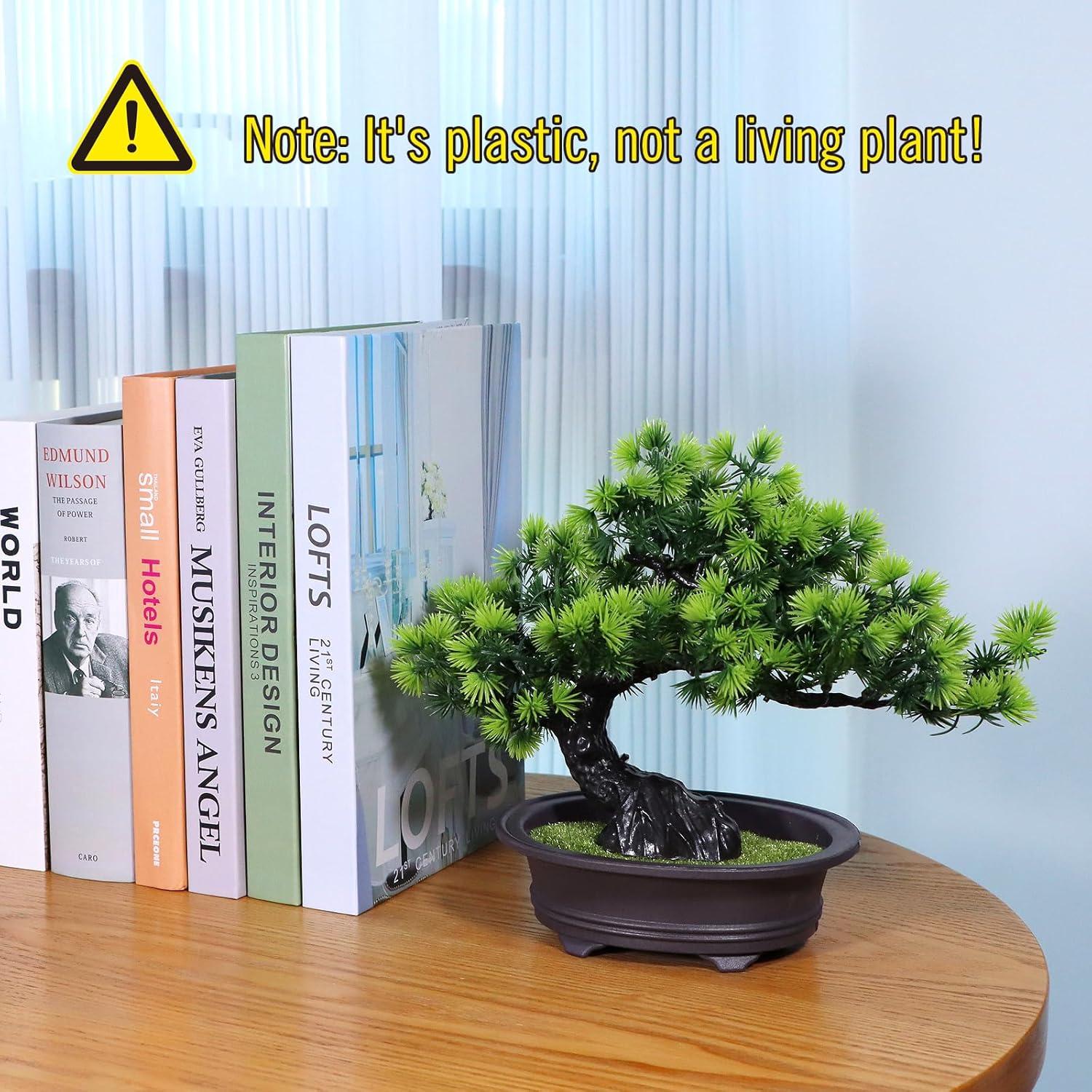 Planta Artificial Bonsai Verde YOERM 24 cm Decoración Hogar