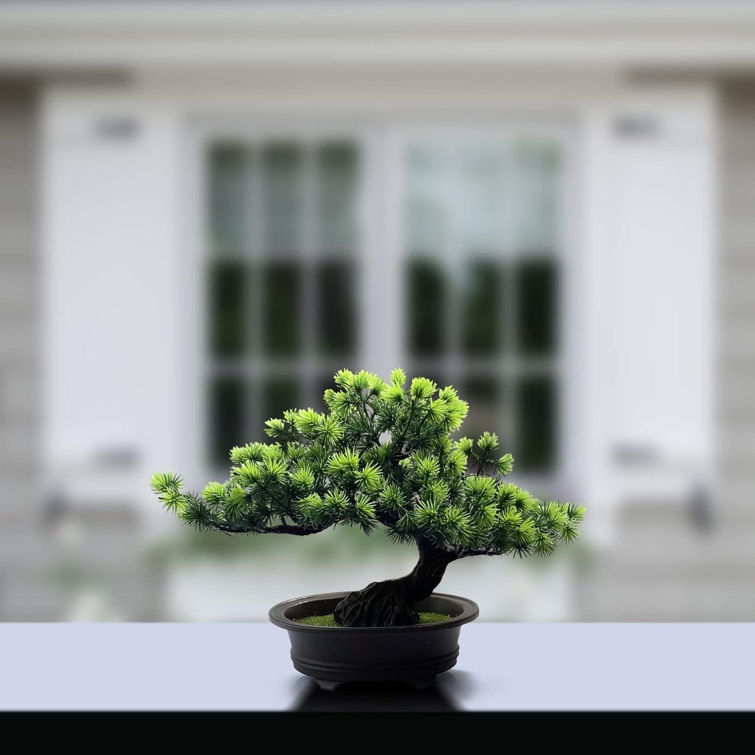 Planta Artificial Bonsai Verde YOERM 24 cm Decoración Hogar