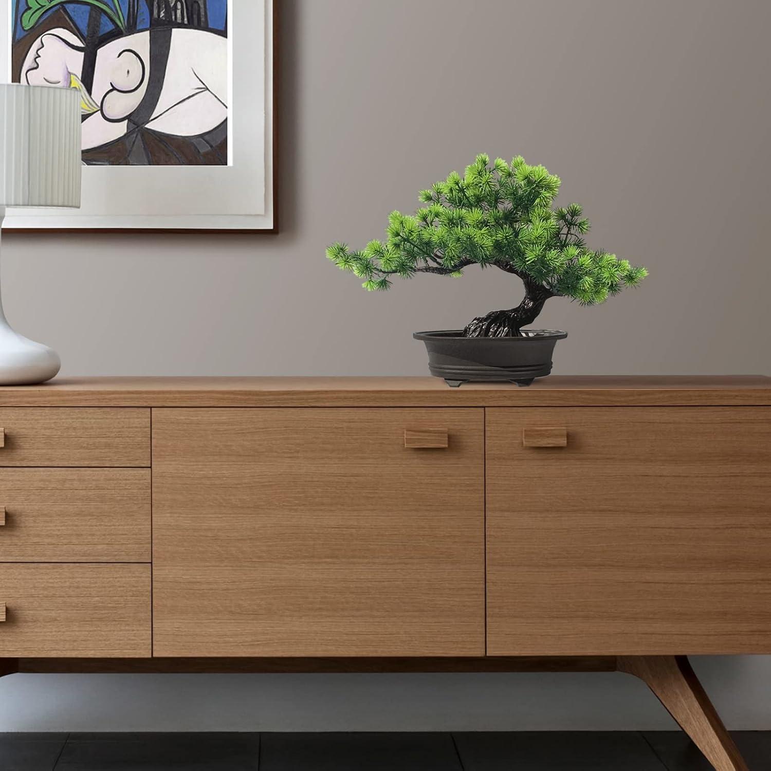 Planta Artificial Bonsai Verde YOERM 24 cm Decoración Hogar
