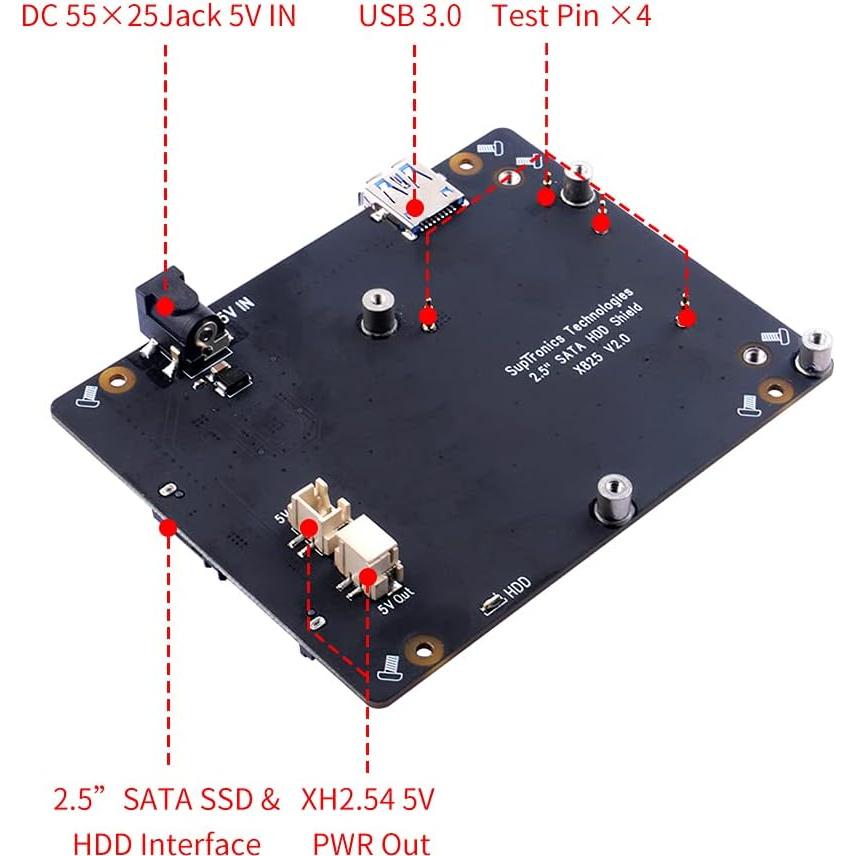 Placa de Expansión SATA GeeekPi X825 V2.0 para Raspberry Pi 4B