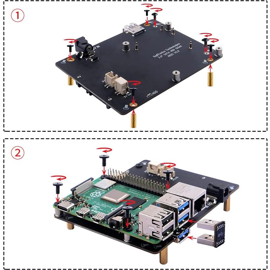 Placa de Expansión SATA GeeekPi X825 V2.0 para Raspberry Pi 4B