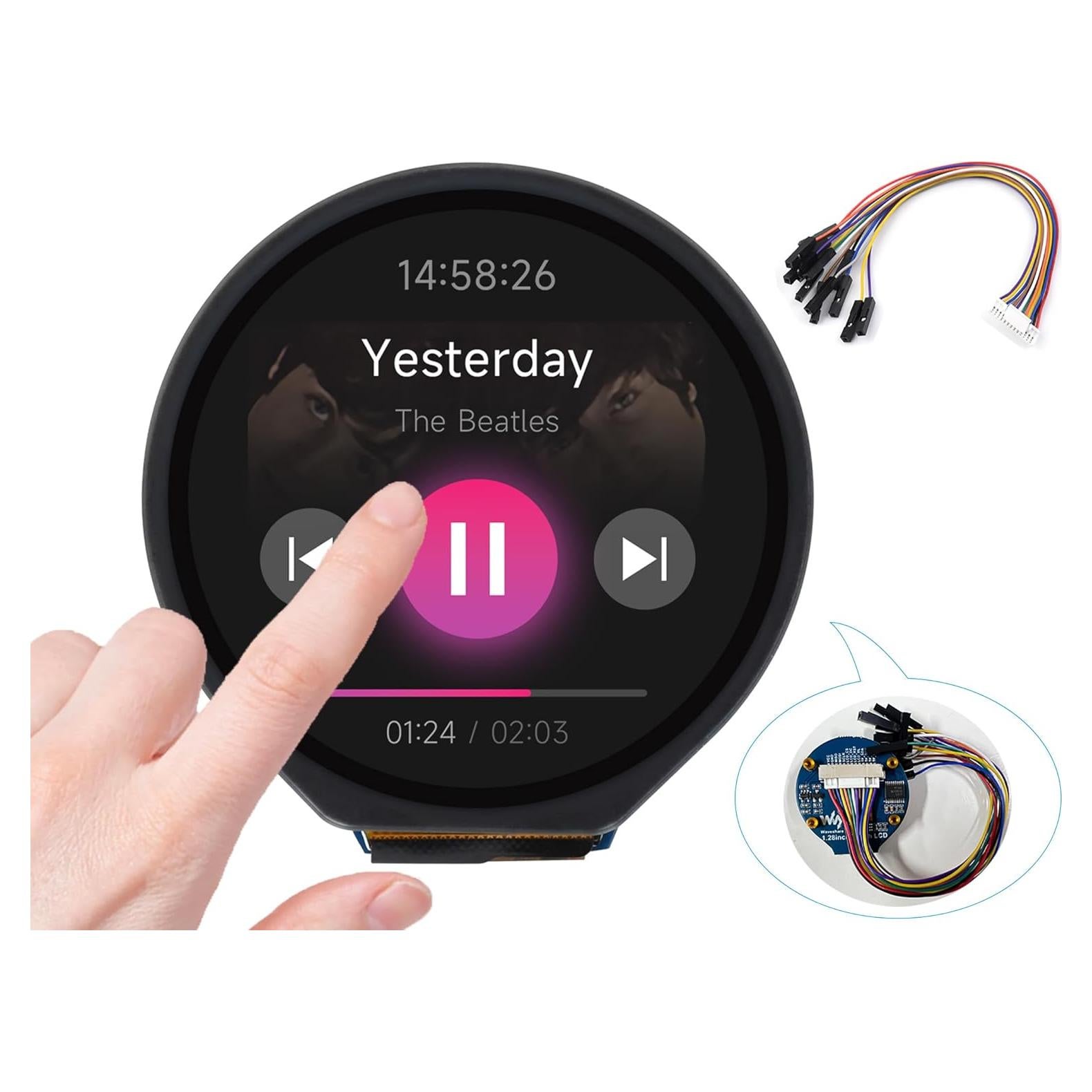 Módulo LCD Táctil 1.28" Waveshare 240x240 IPS Capacitivo