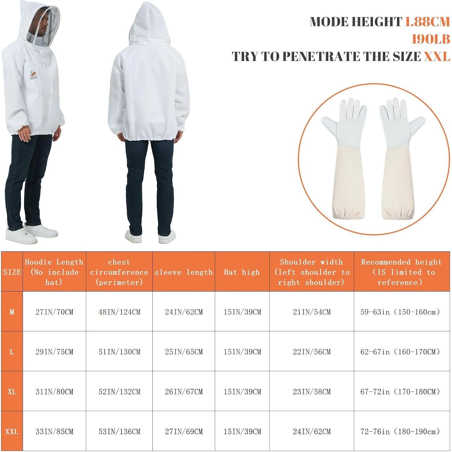 Chaqueta de Apicultura Andes - Unisex XL con Guantes