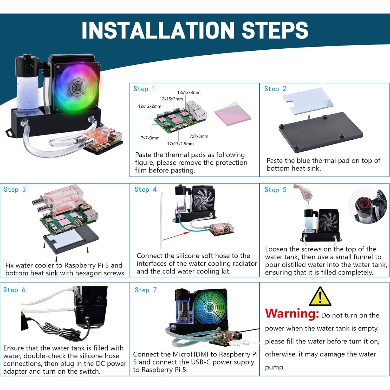 Kit de Refrigeración por Agua GeeekPi para Raspberry Pi 5