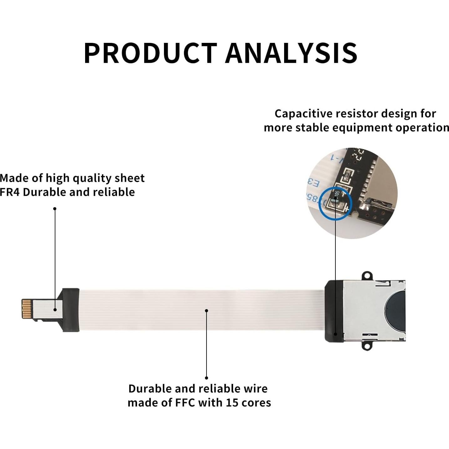Adaptador Micro SD a SD 48cm PinQiongZhe para Raspberry Pi