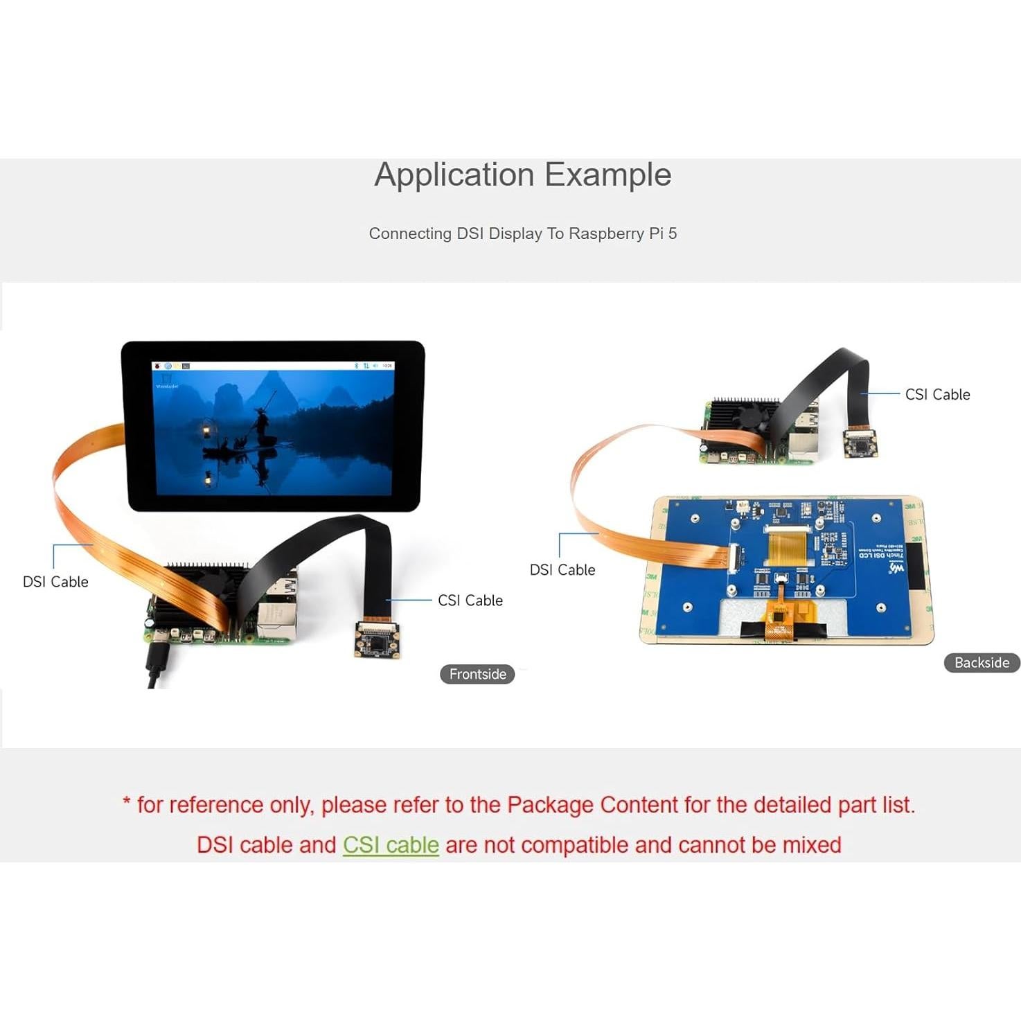 Cable Flexible DSI FPC Waveshare para Raspberry Pi 5 300mm