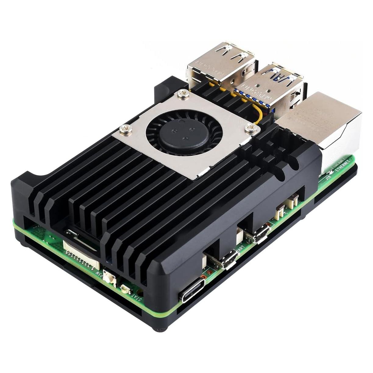 Caja de Aluminio Waveshare para Raspberry Pi 5 con Ventilador