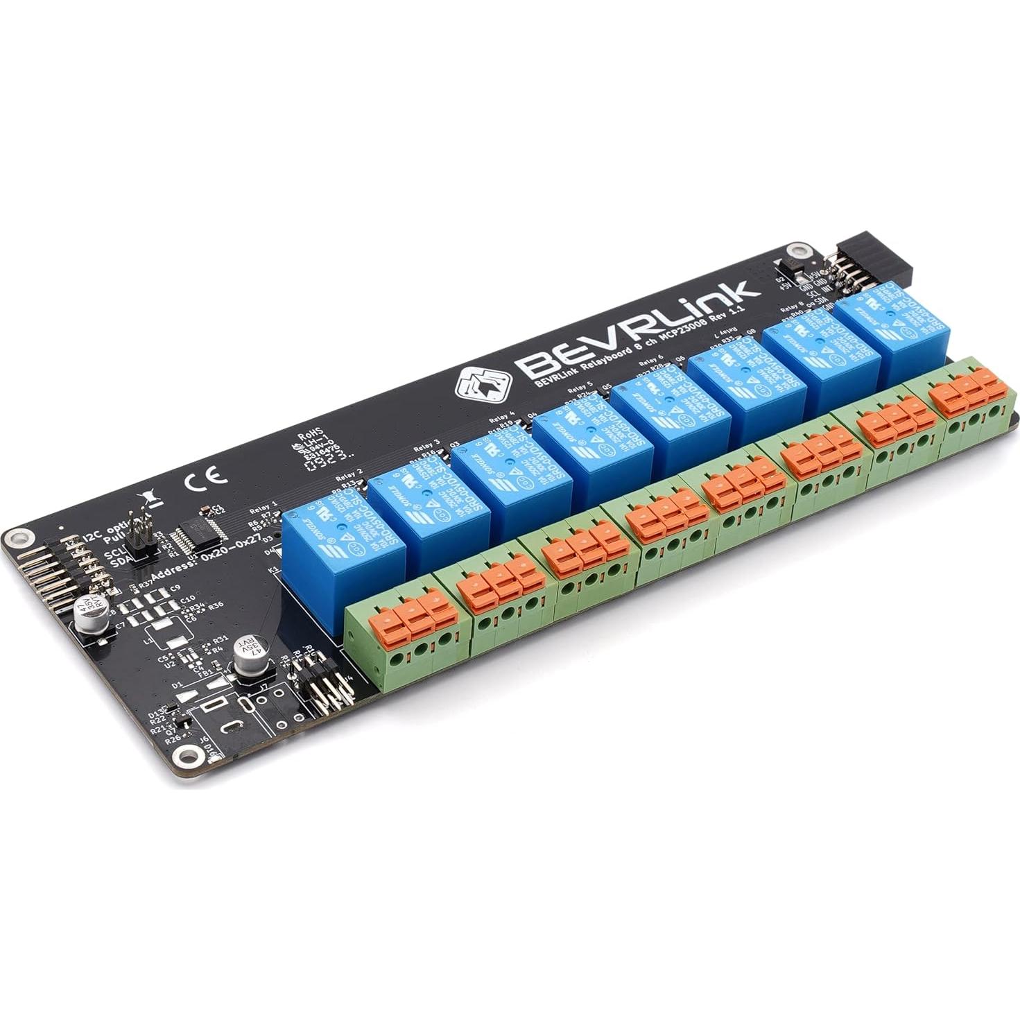 Expansión de Relé 8 Canales BEVRLink para Raspberry Pi