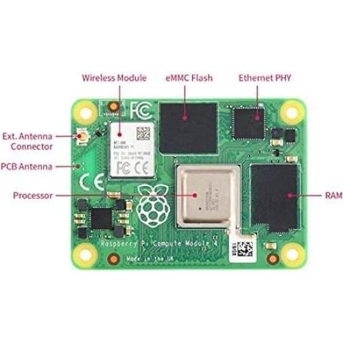 Módulo de Computación Raspberry Pi 4 2GB RAM 16GB eMMC Wi-Fi Bluetooth