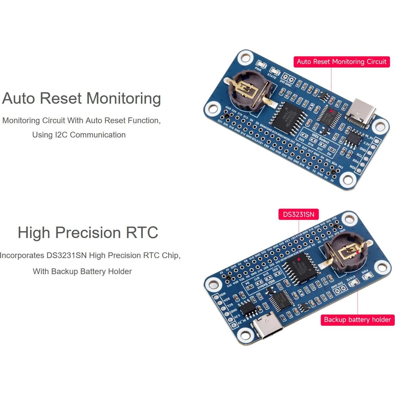 RTC WatchDog HAT Waveshare para Raspberry Pi y Jetson Nano