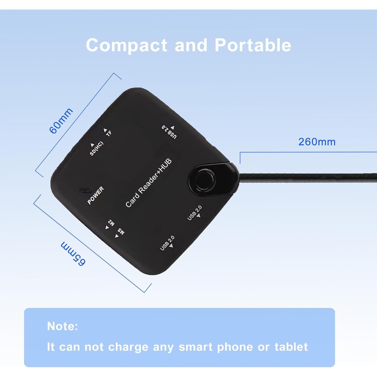 Hub USB OTG Micro USB 8 Puertos Luskinno con Lector de Tarjetas