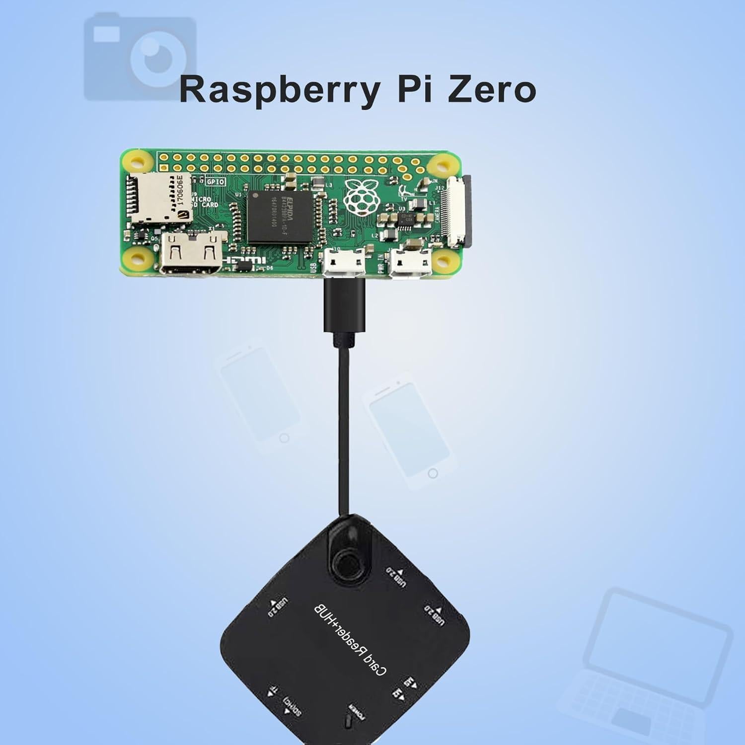 Hub USB OTG Micro USB 8 Puertos Luskinno con Lector de Tarjetas