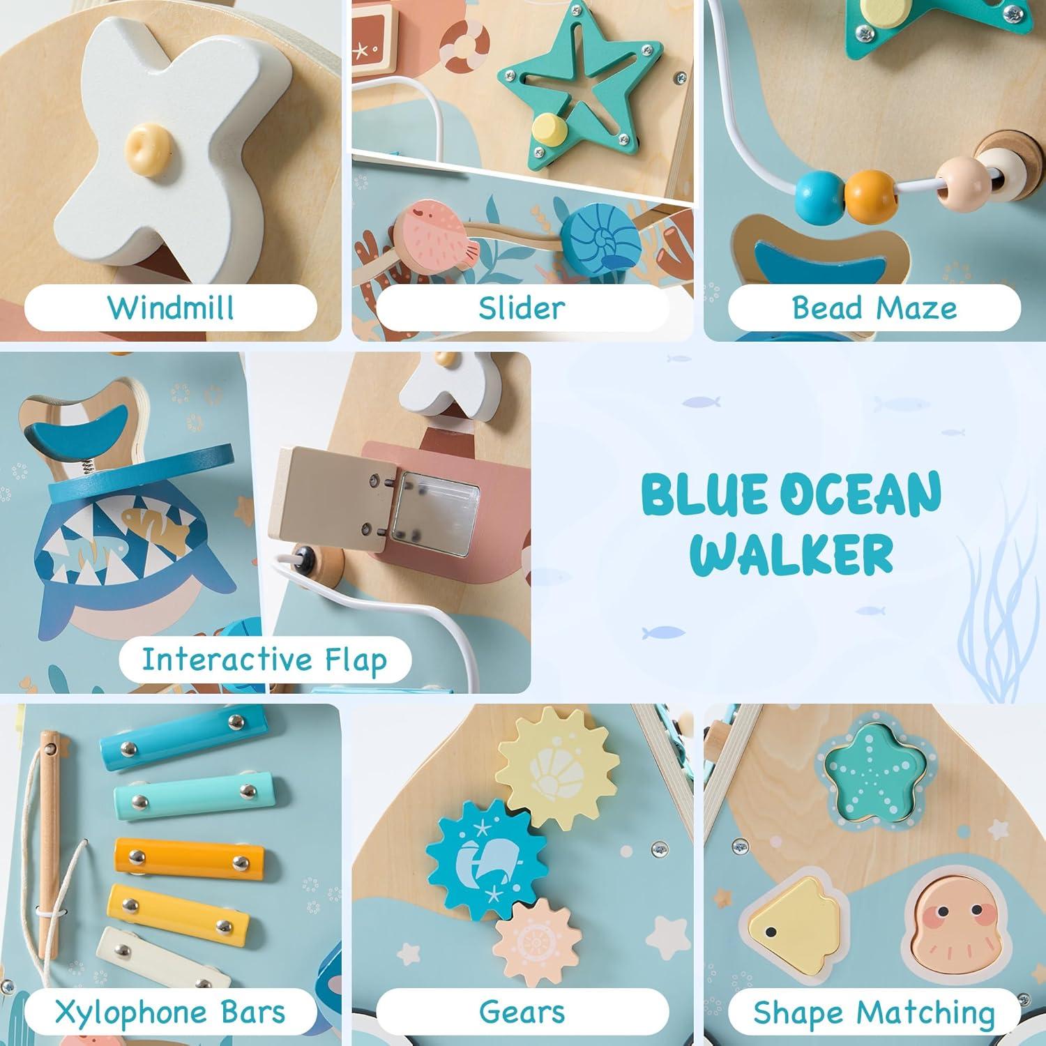 Andador de Madera ROBOTIME Oceánico 6 en 1 para Bebés