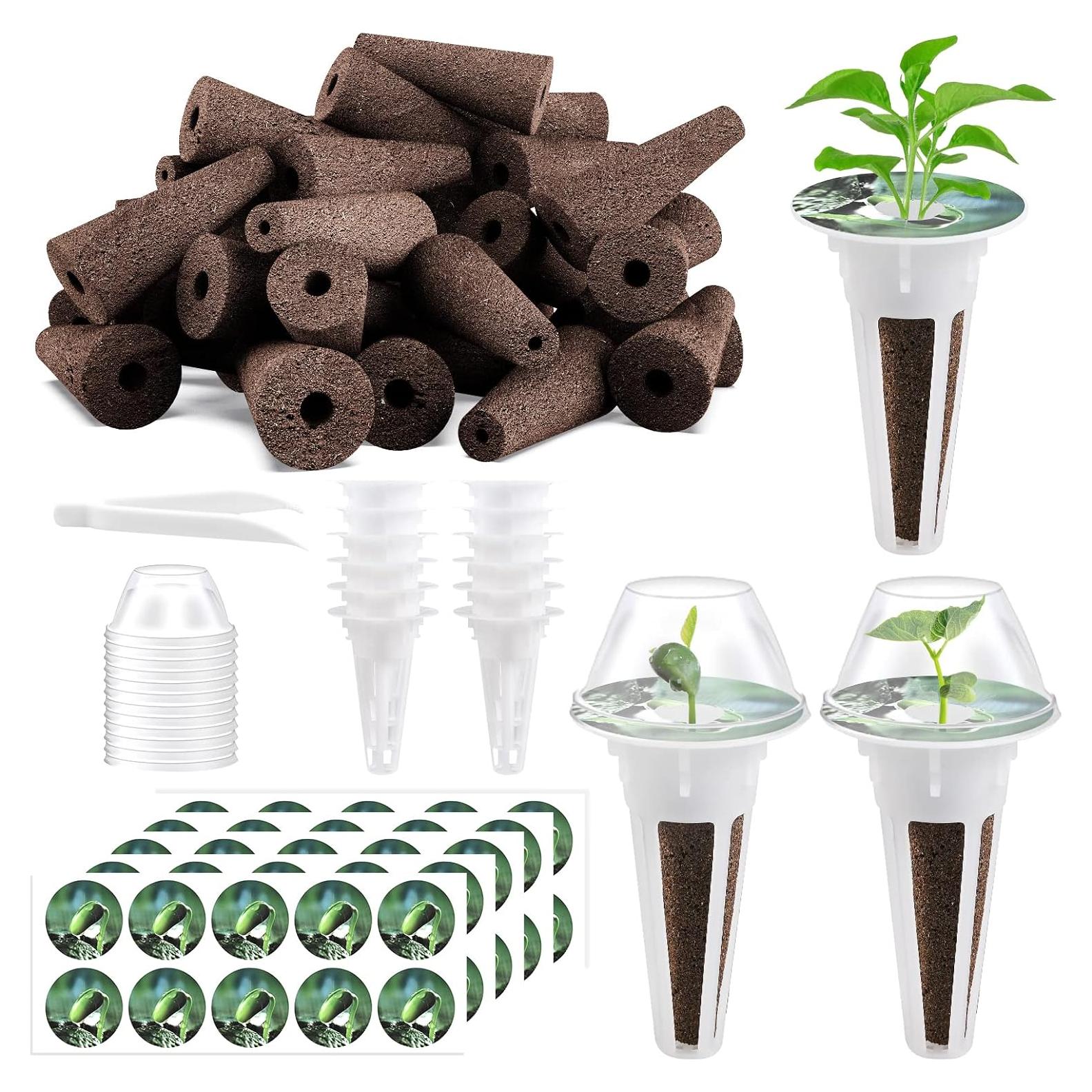 Kit de Cultivo Hidropónico 125 Piezas Tigvio - Esponjas, Cestas, Domos