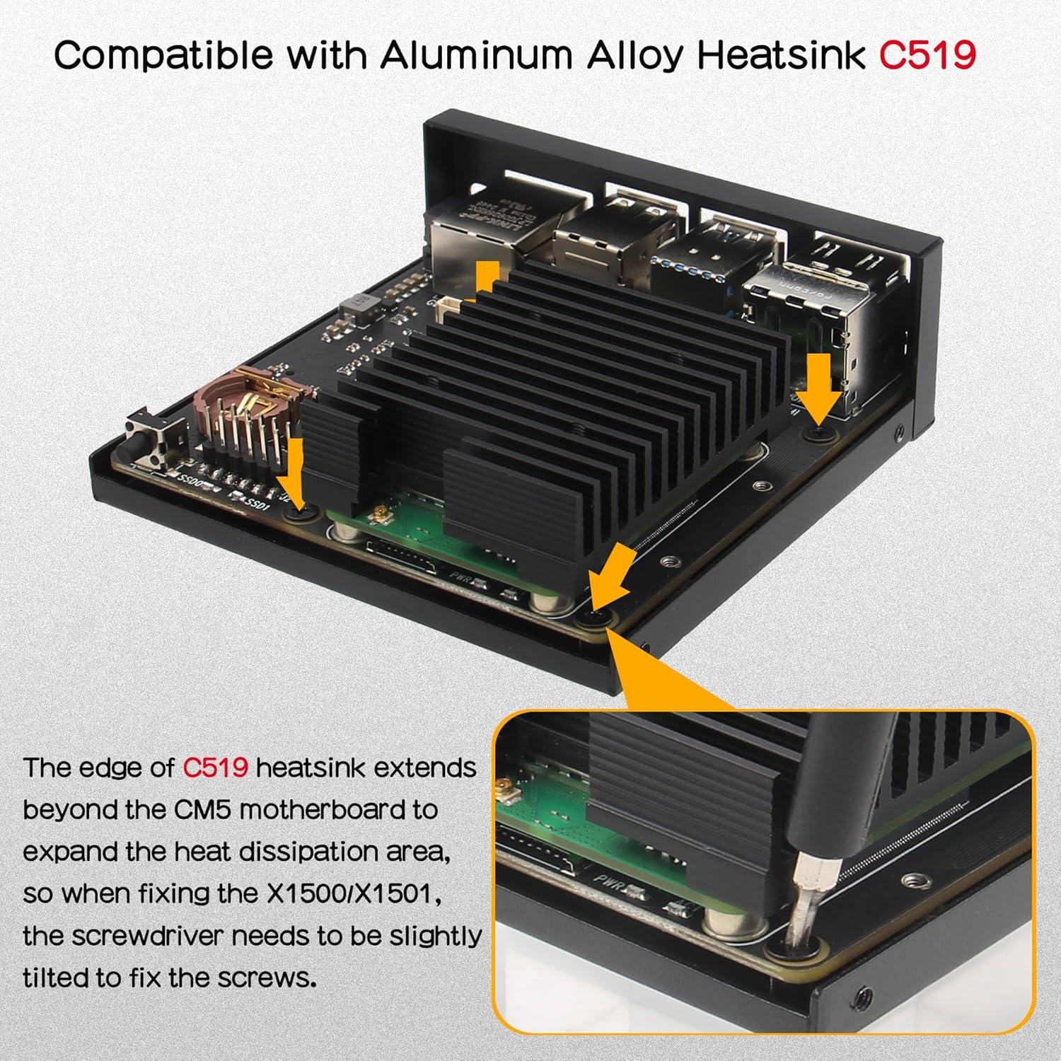 Caja de Metal Geekworm X1500-C1 para Raspberry Pi CM5