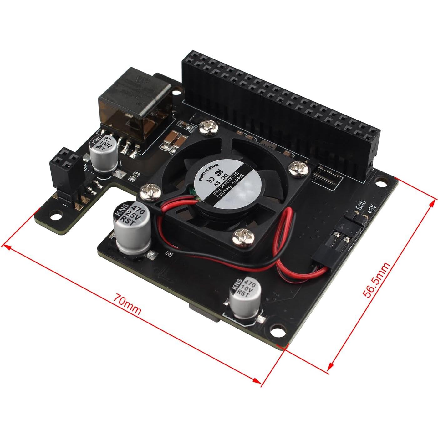 Placa PoE HAT ZDE ZP580 para Raspberry Pi 5 con Ventilador