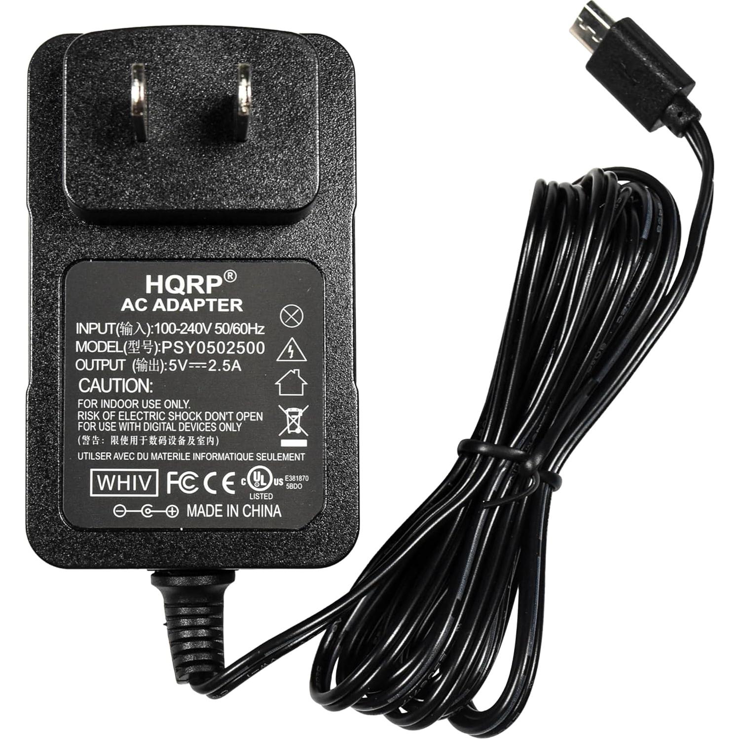 Adaptador de corriente AC HQRP 5V 2.5A Micro USB para Raspberry Pi