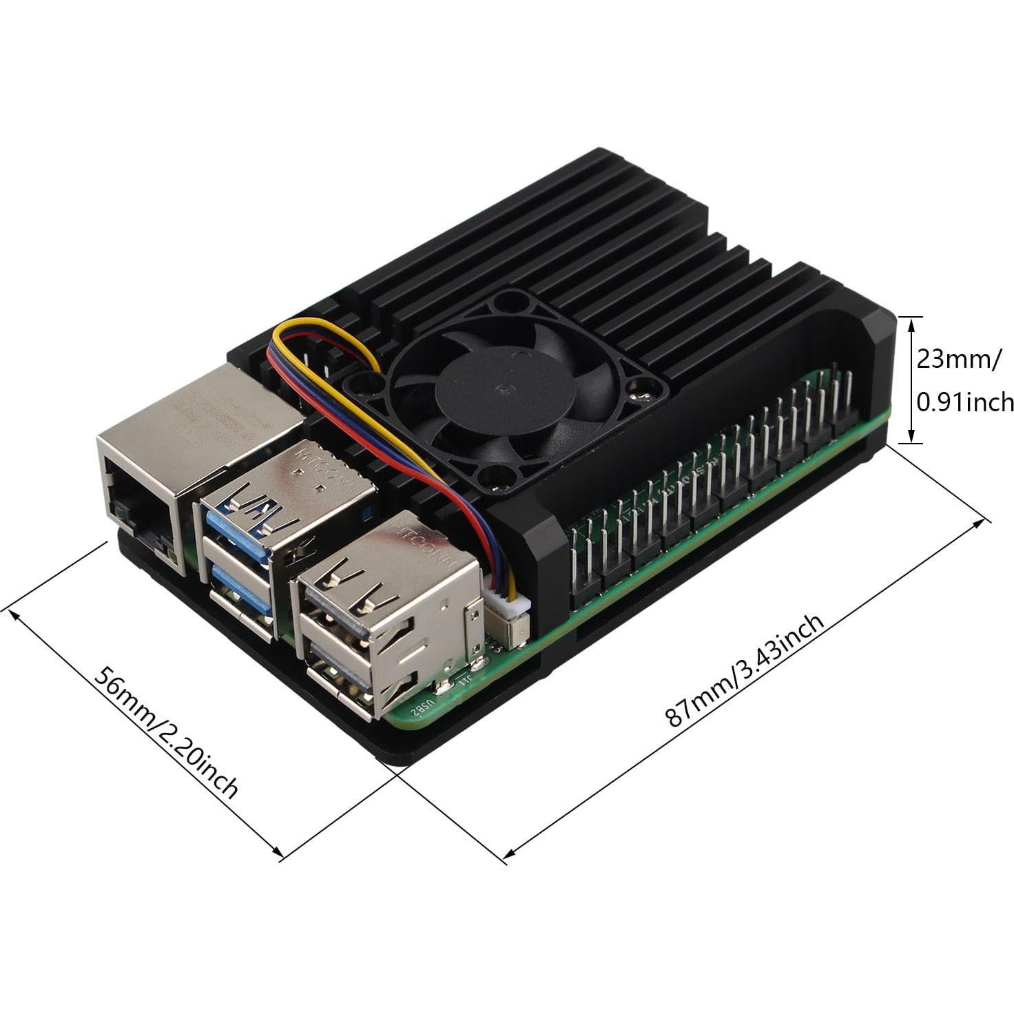 Funda de Aluminio ZDE para Raspberry Pi 5 con Ventilador
