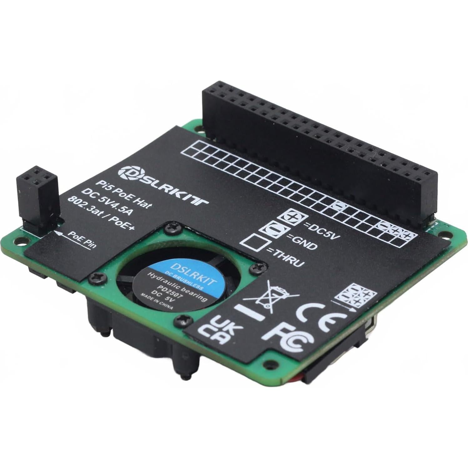 HAT PoE DSLRKIT para Raspberry Pi 5 DC 5V 4.5A 22.5W