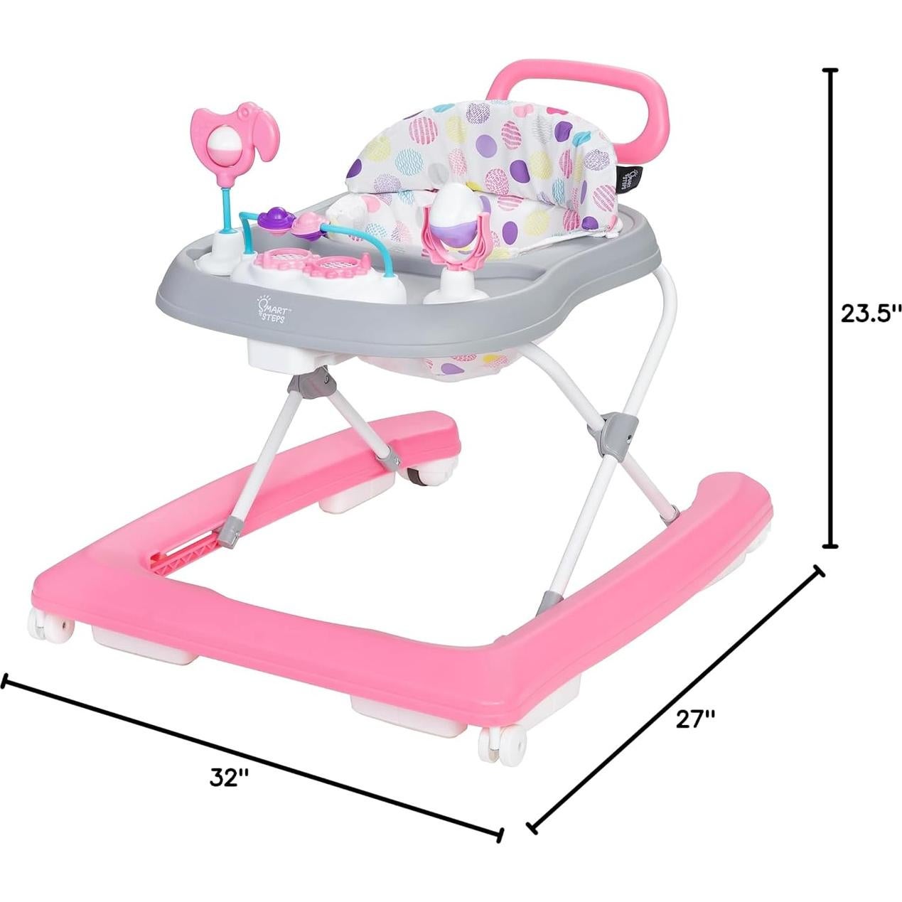 Andador Smart Steps Trend Plus 2-en-1 Rosa con Juguetes