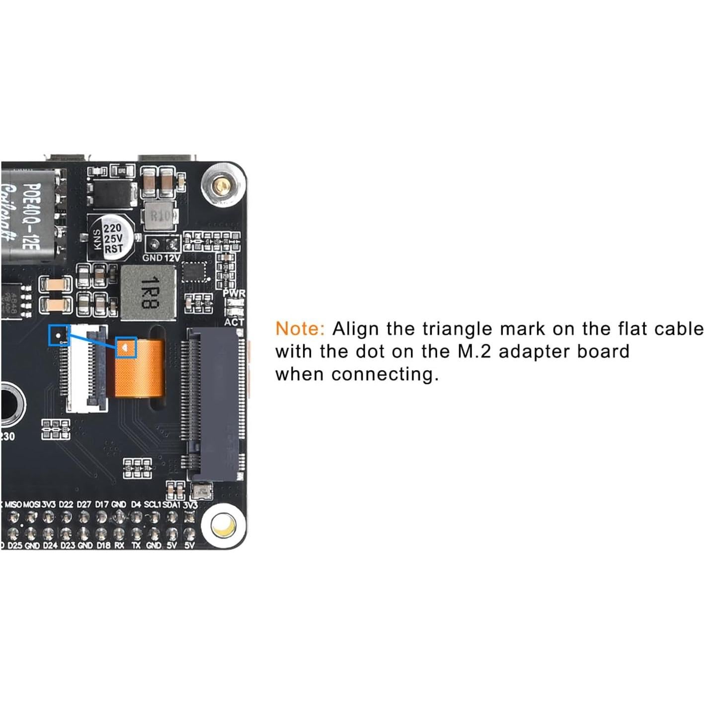 Placa de Expansión M.2 NVMe PoE HAT+ Xicoolee para Raspberry Pi 5