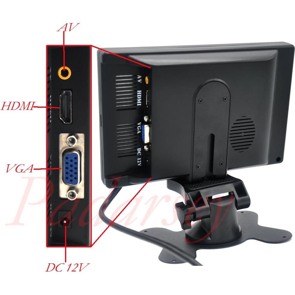 Monitor LCD TFT 7" Padarsey HDMI 1024x600 para Raspberry Pi