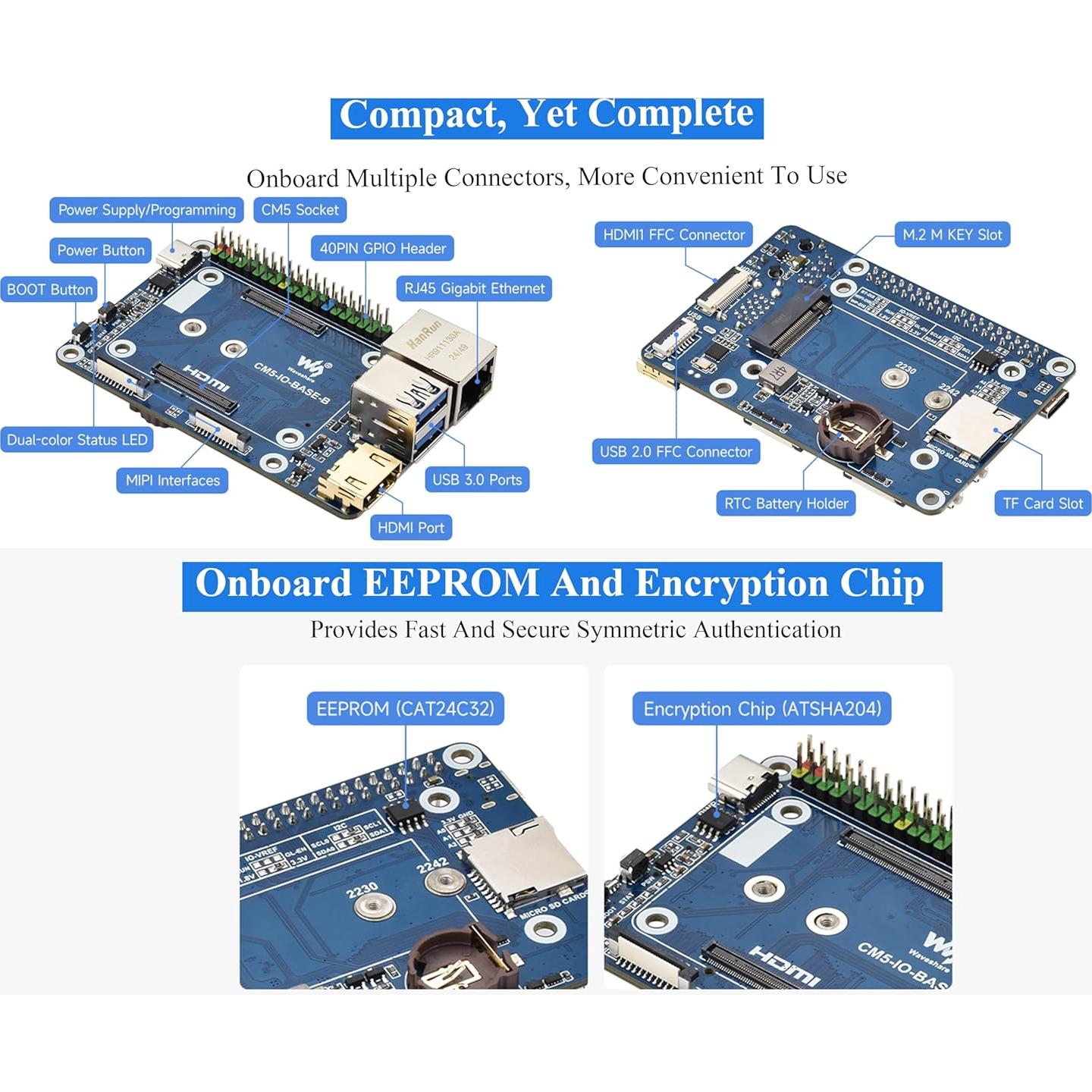 Mini Placa Base UeeKKoo CM5-IO-BASE-B para Raspberry Pi 5