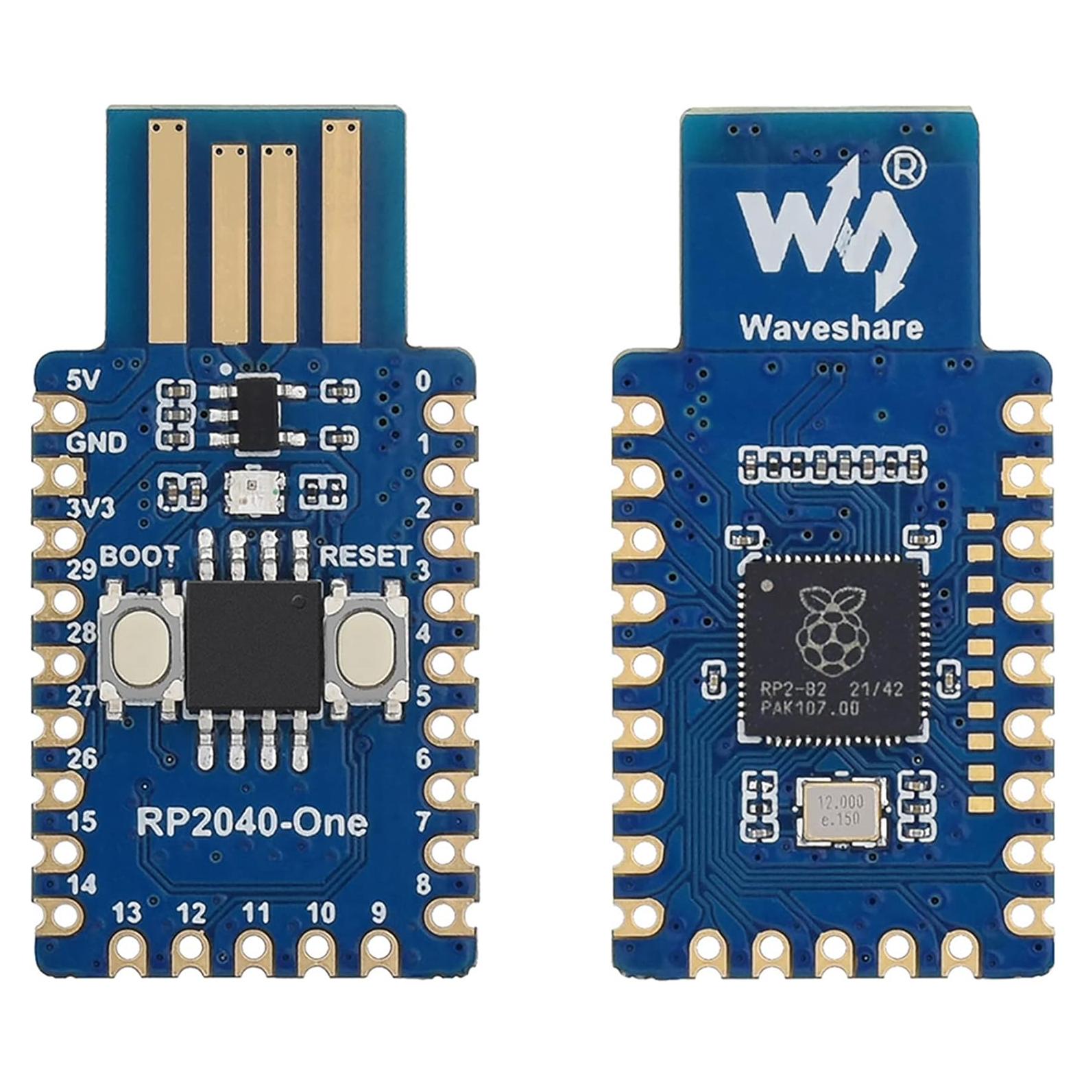 Placa MCU RP2040-Uno Waveshare 4MB Flash USB Tipo-A