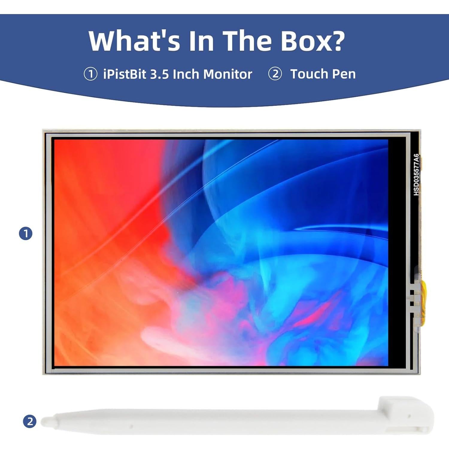 Monitor Táctil 3.5" iPistBit LCD 480x320 para Raspberry Pi