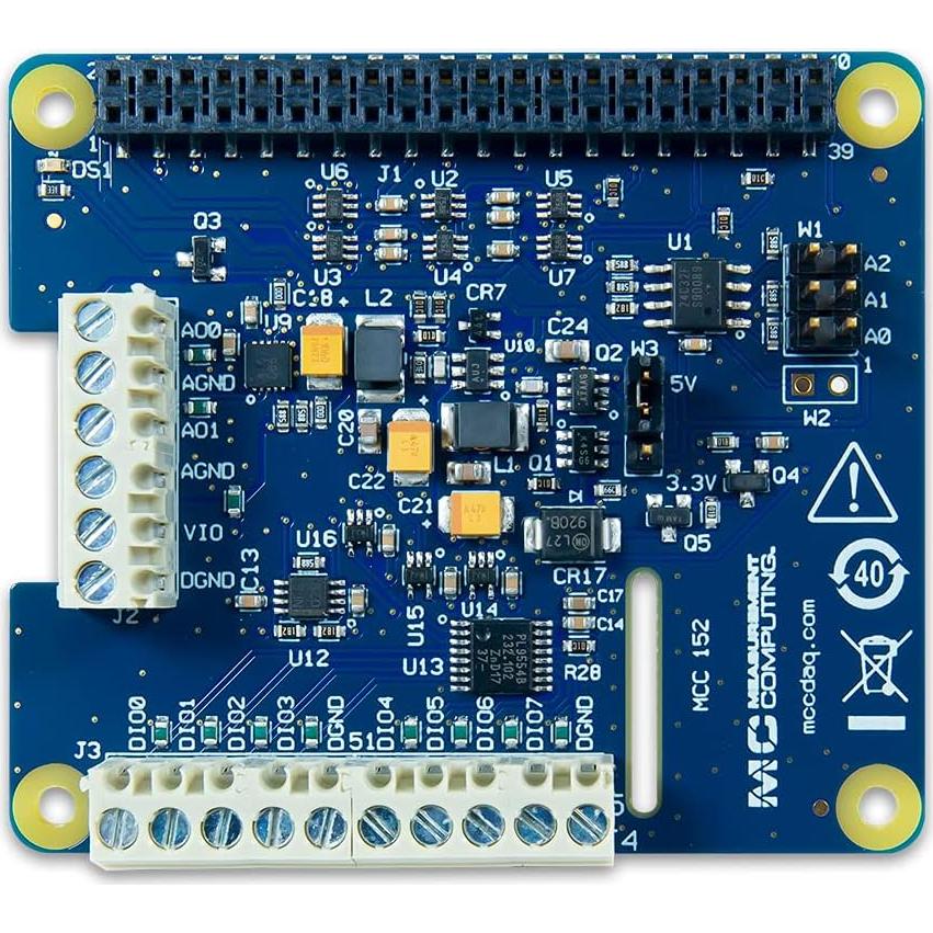 MCC 152 HAT de Salida de Voltaje y DIO para Raspberry Pi