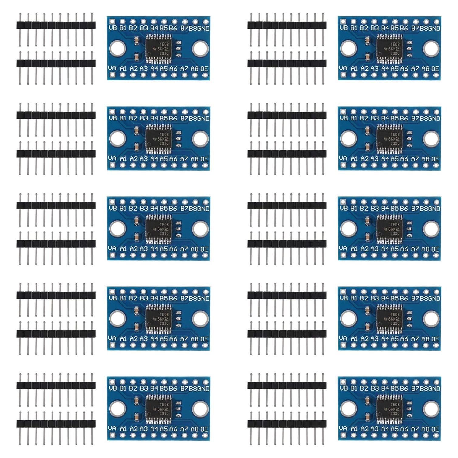 10PCS Módulo Conversor de Nivel Lógico Bidireccional 8 Canales TXS0108E 3.3V-5V