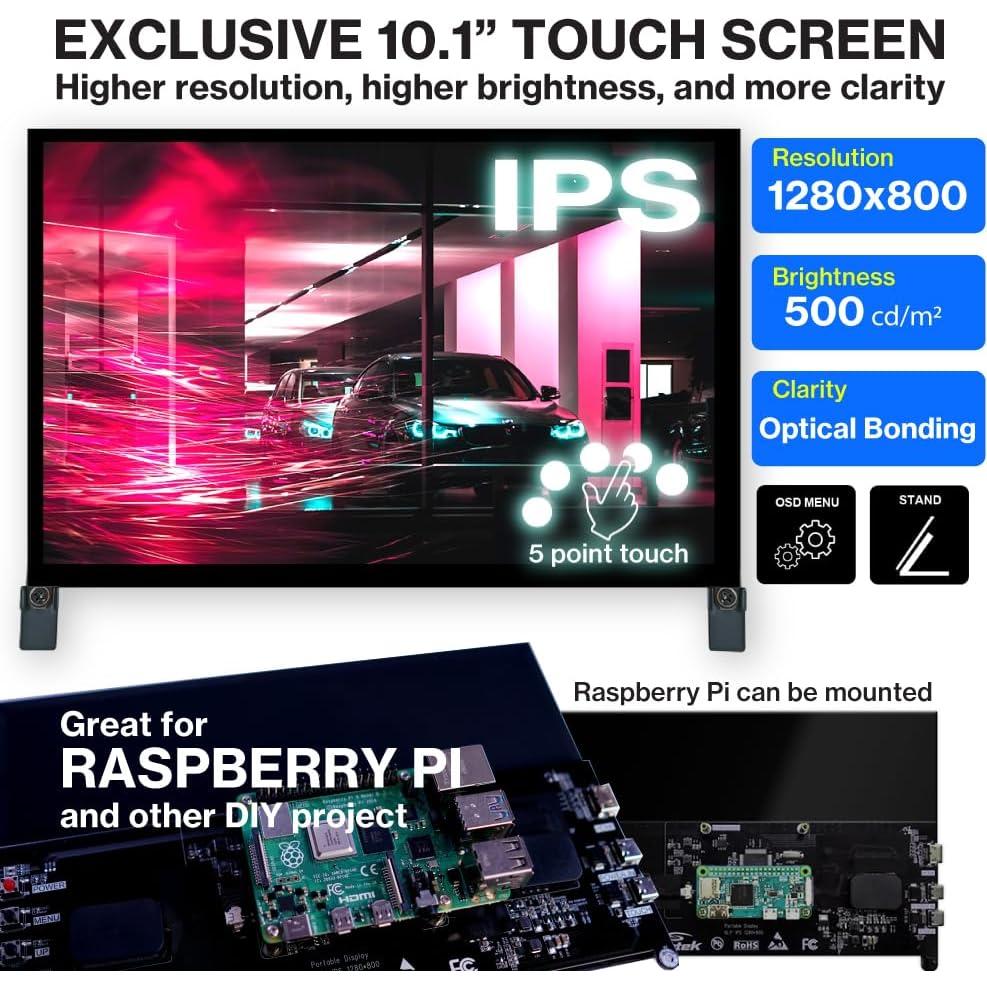 Monitor Táctil Santek 10.1" IPS 1280x800 HDMI 500 nits