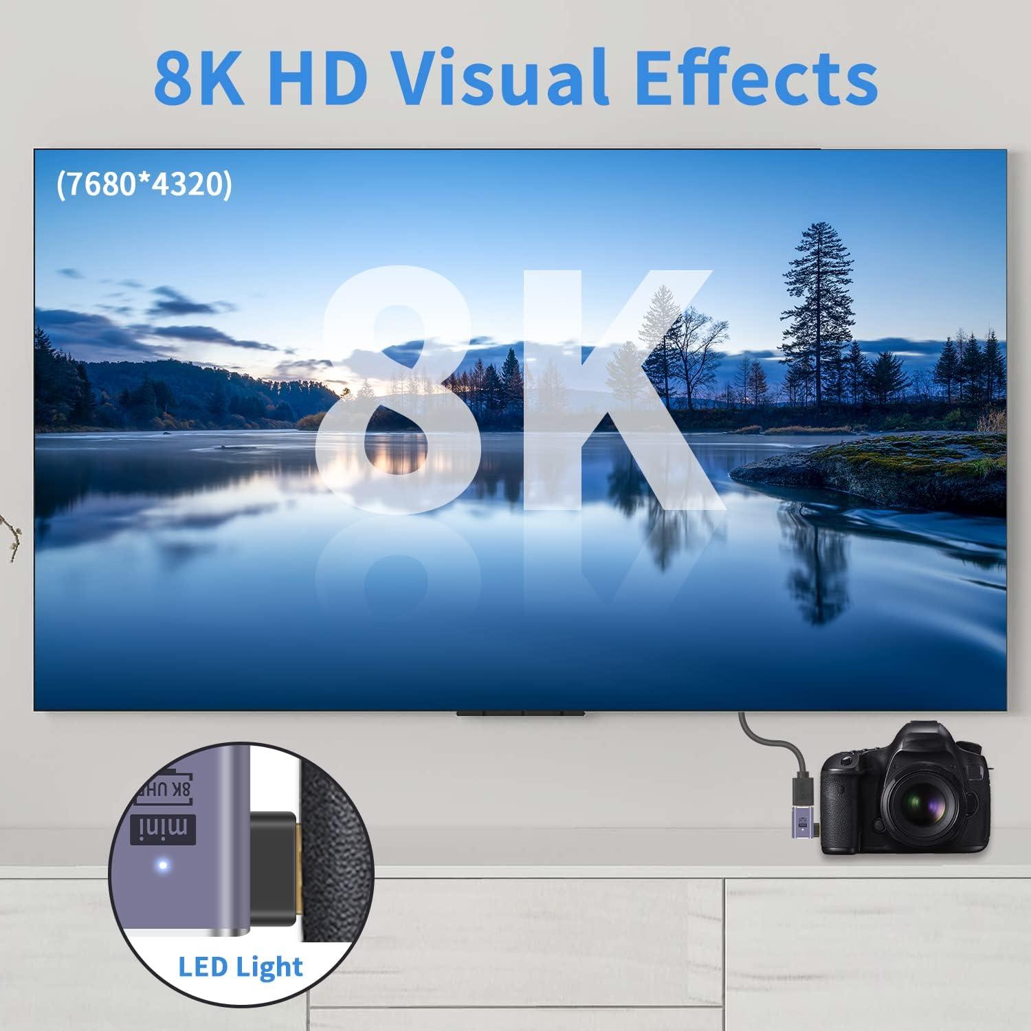 Adaptador HDMI a Mini HDMI 90 Grados Duttek 8K 60Hz 4K 144Hz