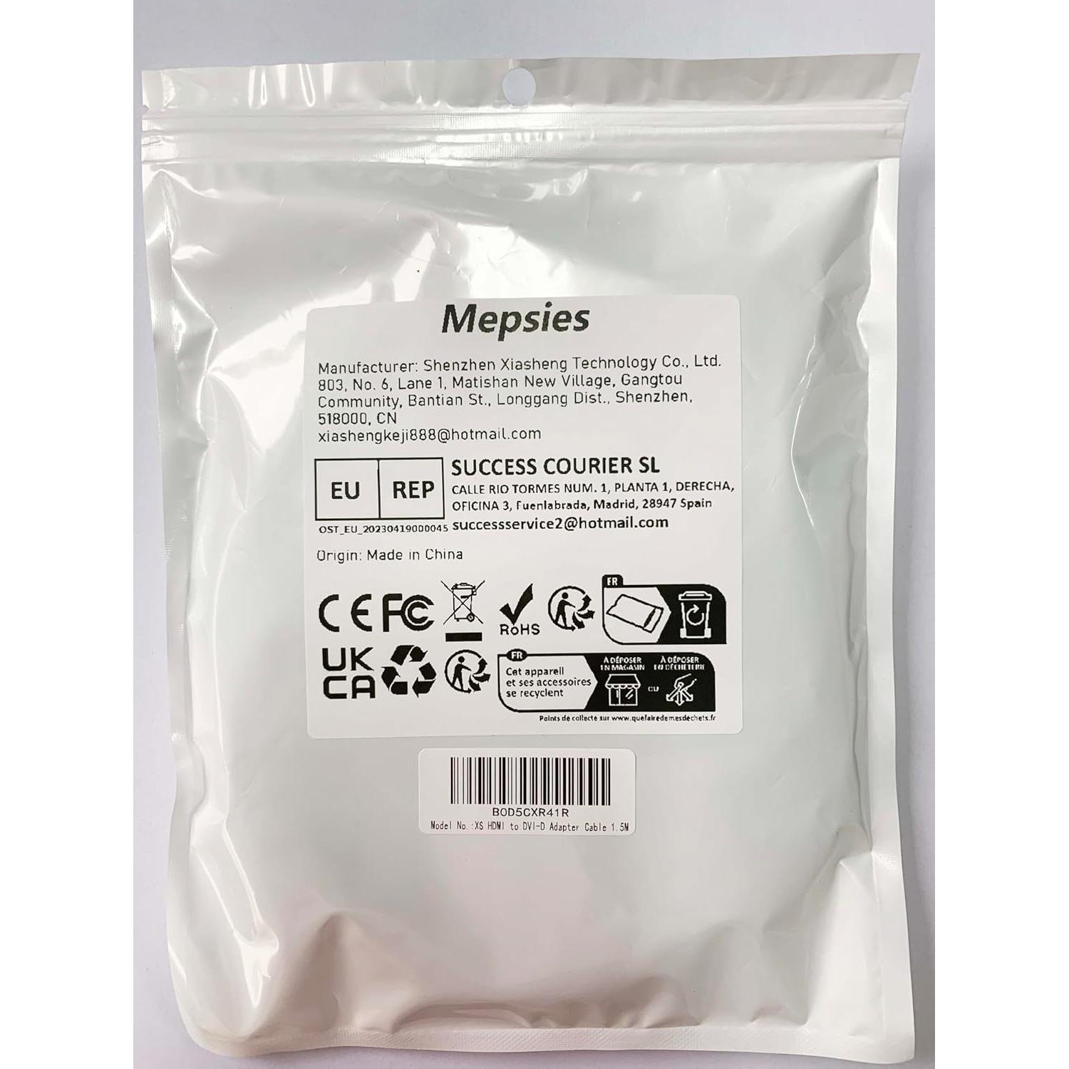 Cable Adaptador HDMI a DVI-D 1.5m Mepsies 1080p Full HD