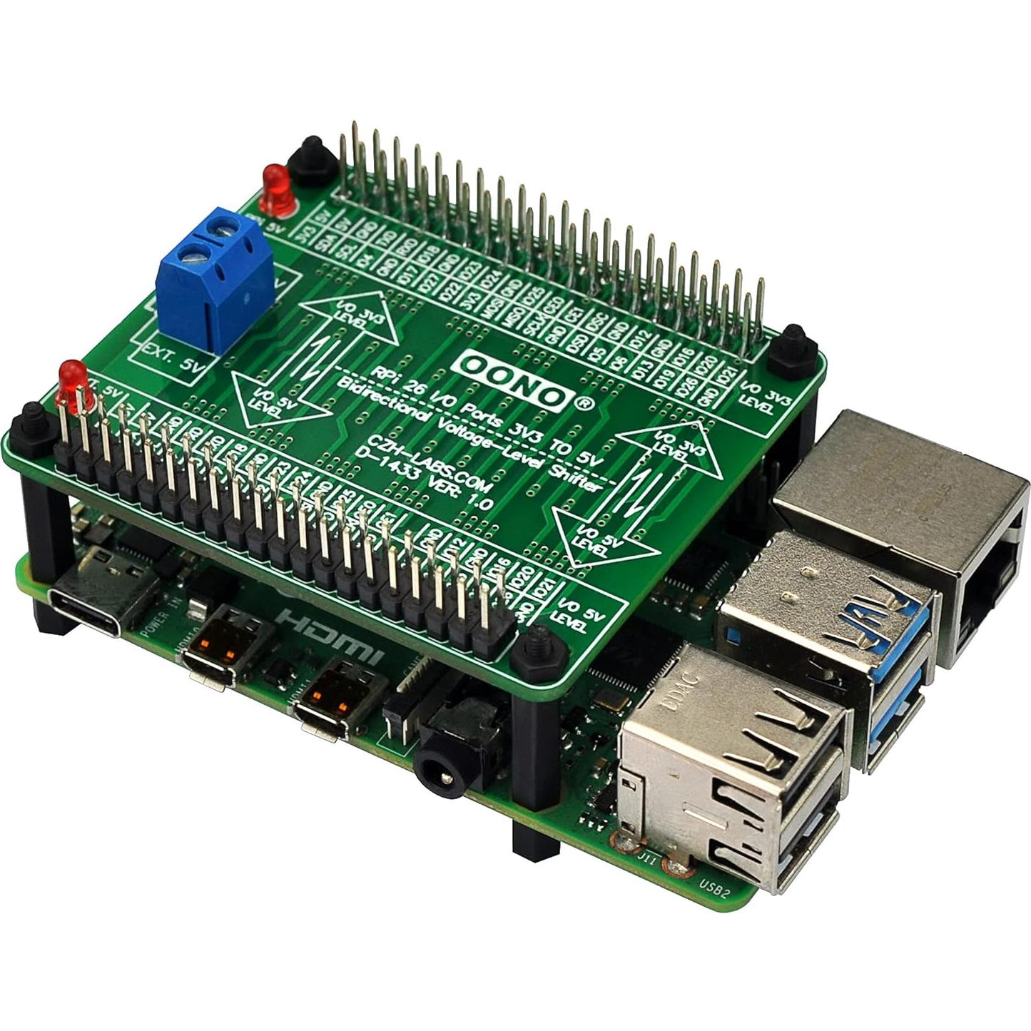 Convertidor de Nivel de Voltaje Bidireccional OONO 3.3V a 5V 26 I/O