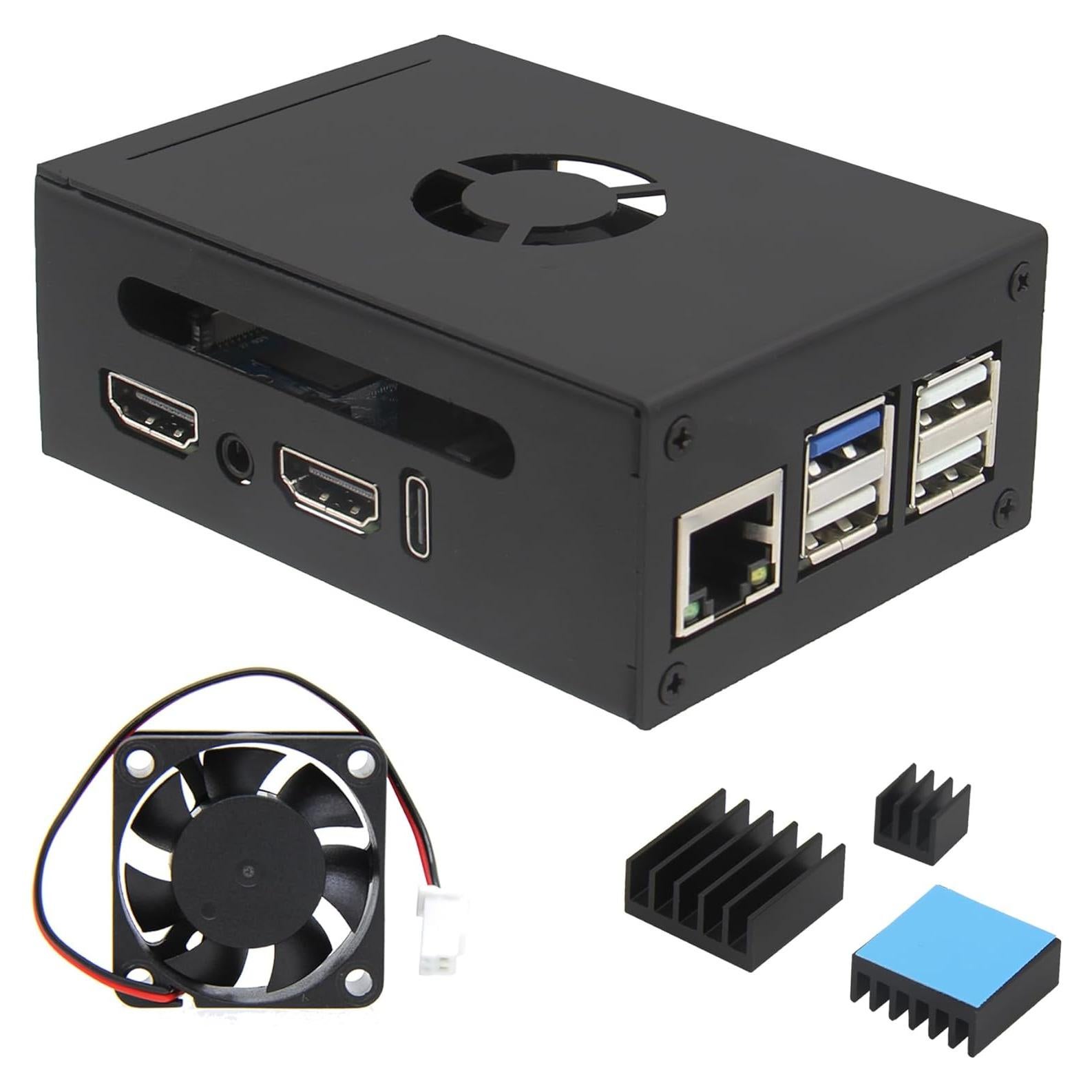 Caja de metal para Orange Pi 5 Pro N515 con ventilador y disipadores