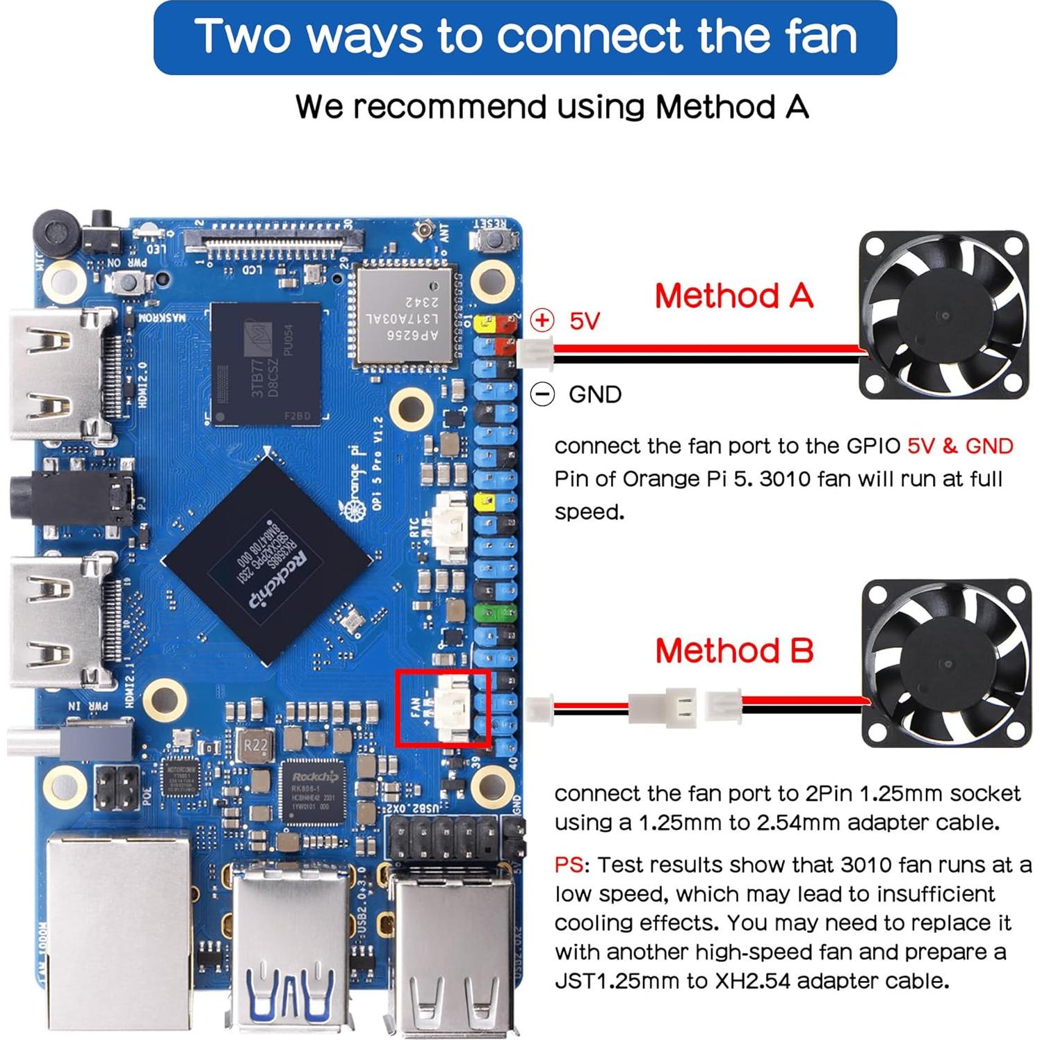 Caja de metal para Orange Pi 5 Pro N515 con ventilador y disipadores