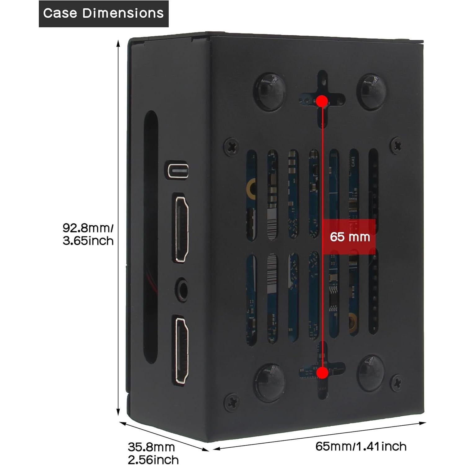 Caja de metal para Orange Pi 5 Pro N515 con ventilador y disipadores