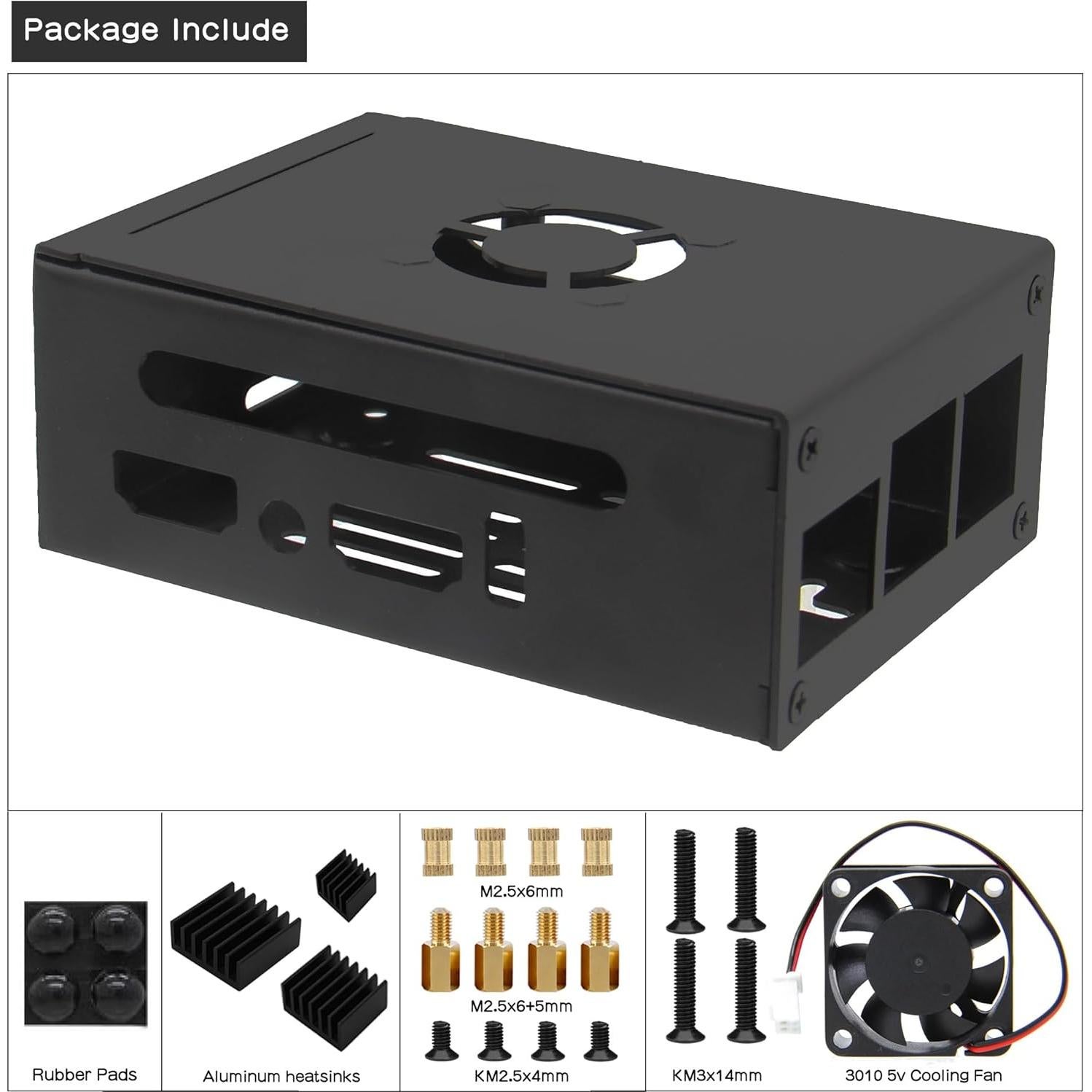 Caja de metal para Orange Pi 5 Pro N515 con ventilador y disipadores