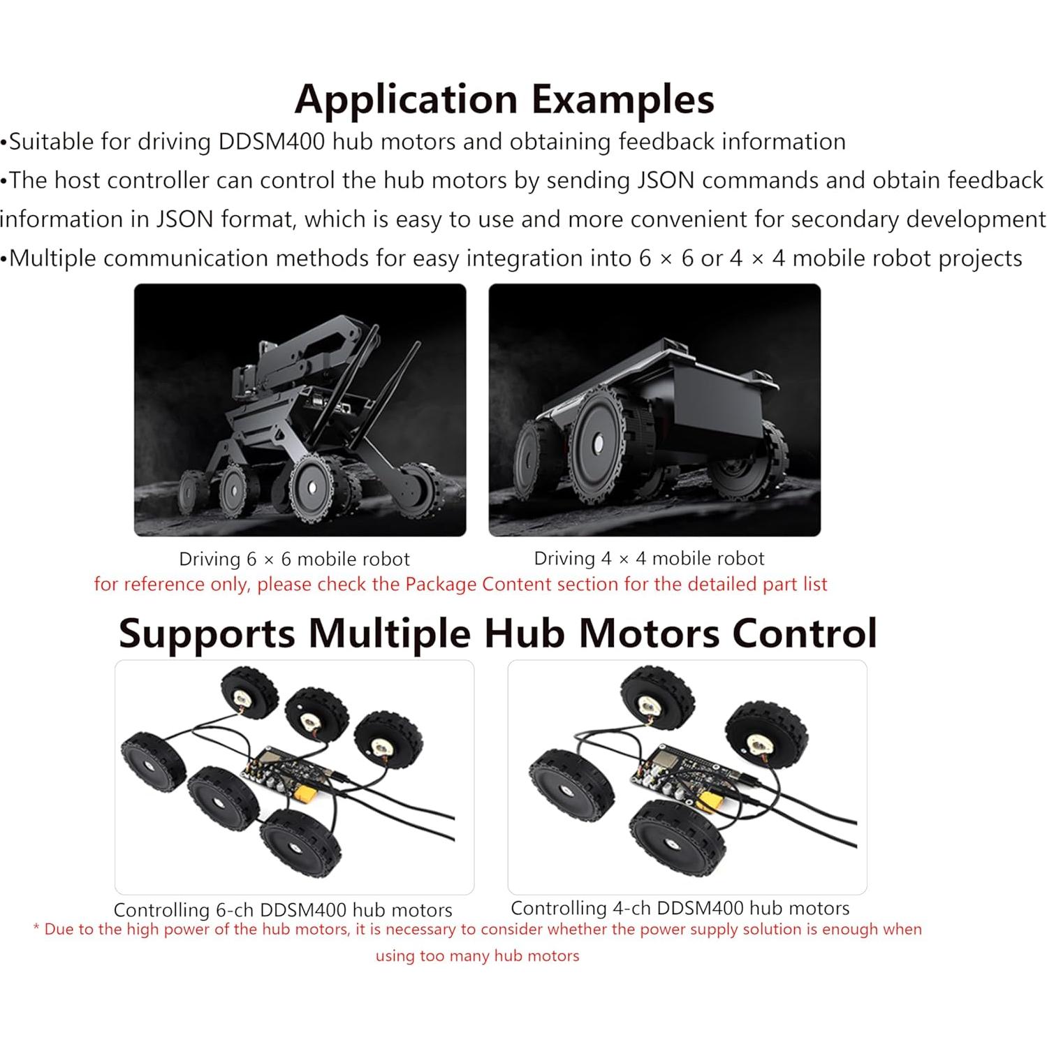 Controlador de Motor Hub DDSM400 Wonrabai para Raspberry Pi