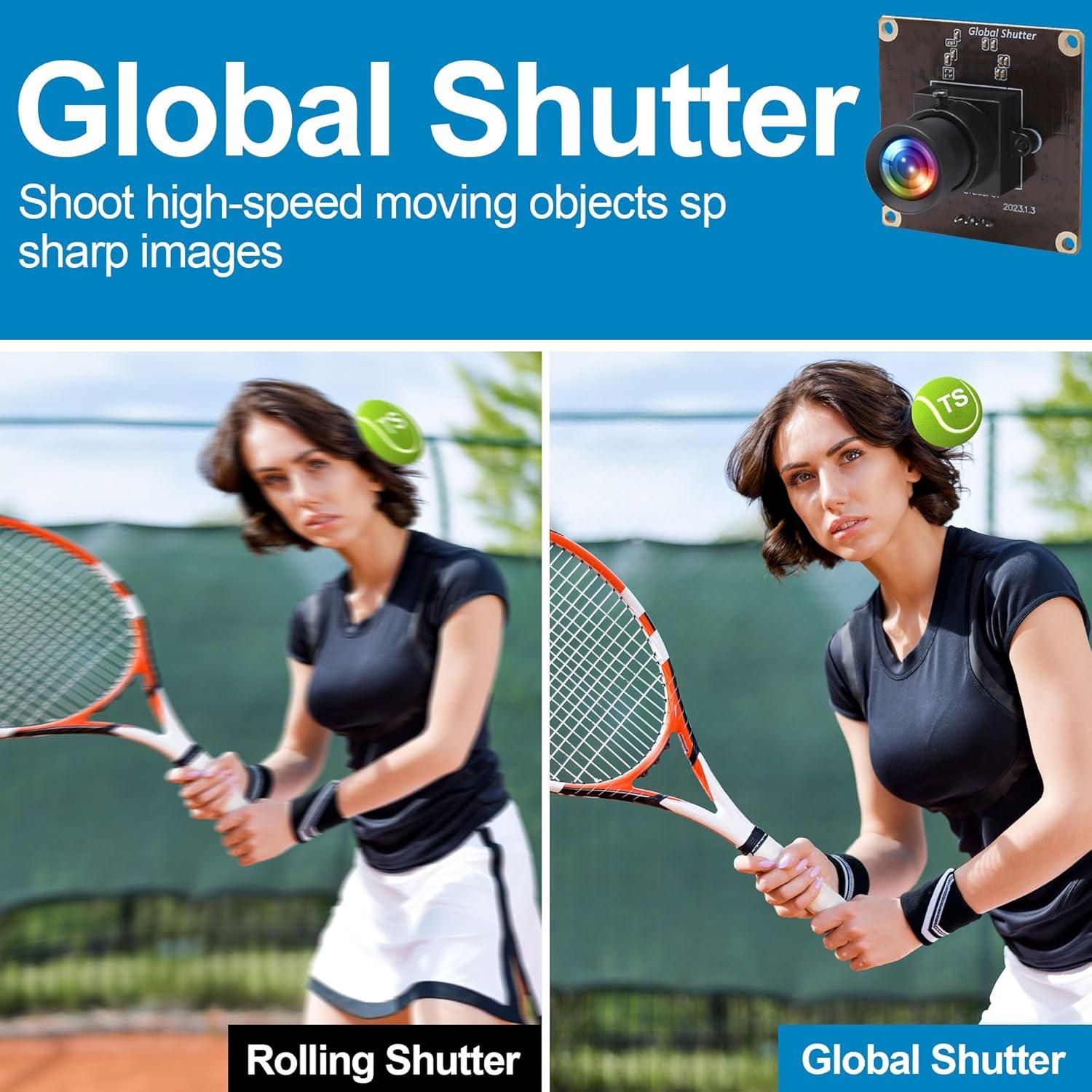 Cámara USB MMlove 1200P 90fps Obturador Global Lente Sin Distorsión