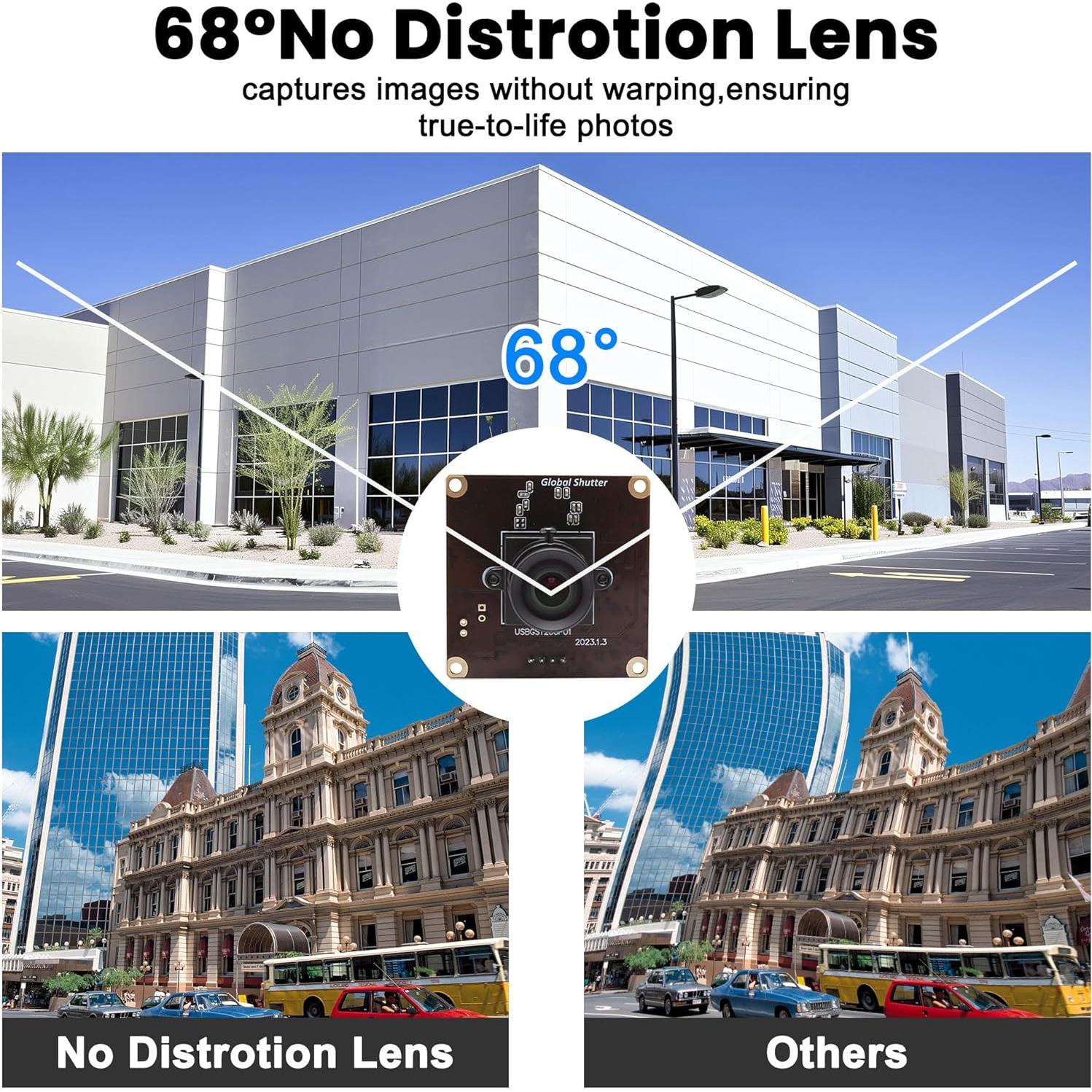 Cámara USB MMlove 1200P 90fps Obturador Global Lente Sin Distorsión