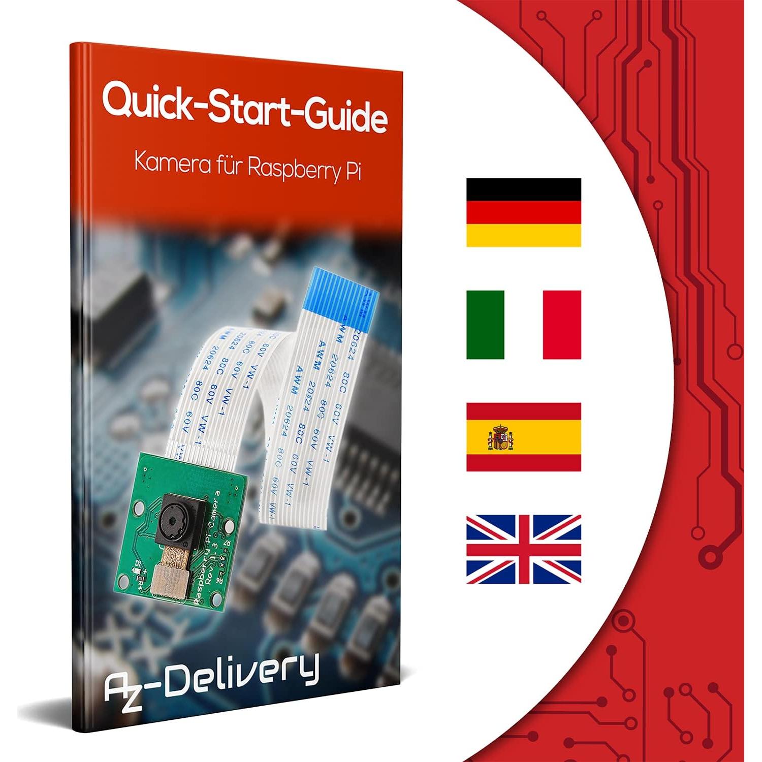 Cámara HD 5MP AZ-Delivery para Raspberry Pi con cable 15cm