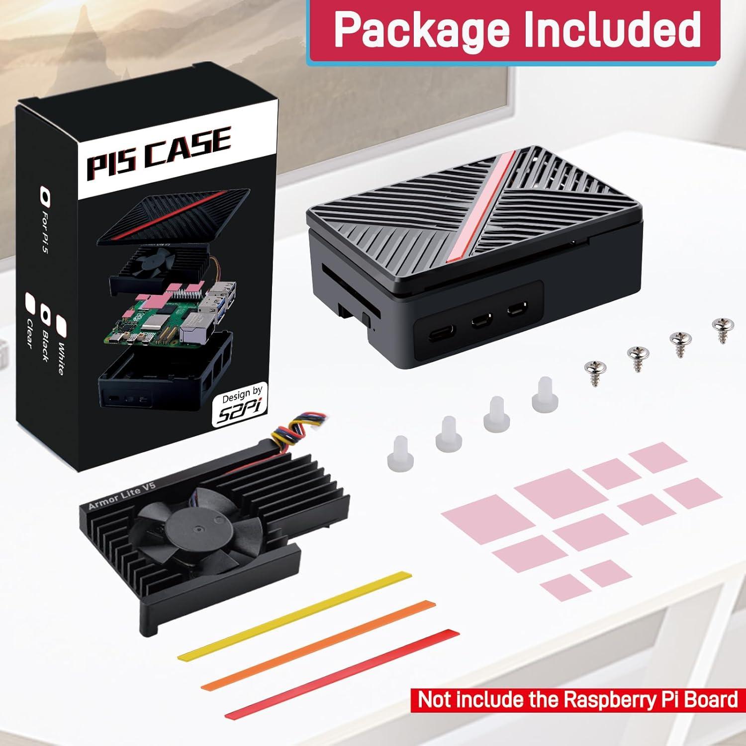 Caja GeeekPi para Raspberry Pi 5 con Disipador Armor Lite V5