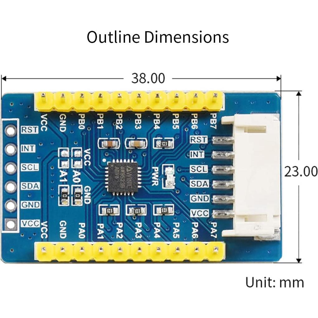Placa de Expansión I2C Waveshare AW9523B para Raspberry Pi