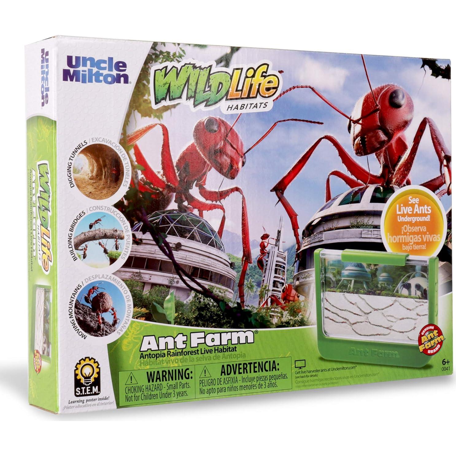 Granja de Hormigas Tío Milton - Juguete STEM Verde 22.86x15.6cm