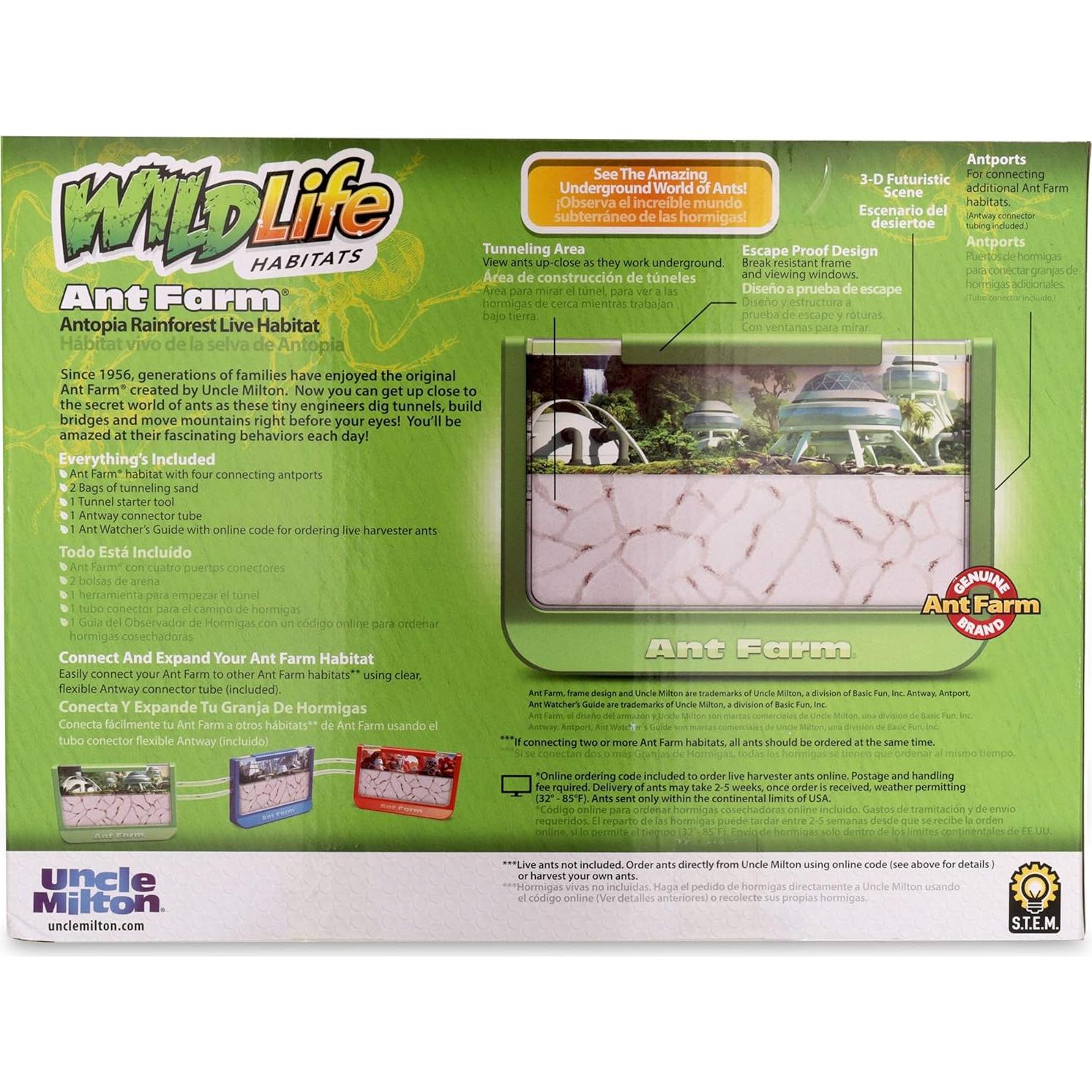 Granja de Hormigas Tío Milton - Juguete STEM Verde 22.86x15.6cm
