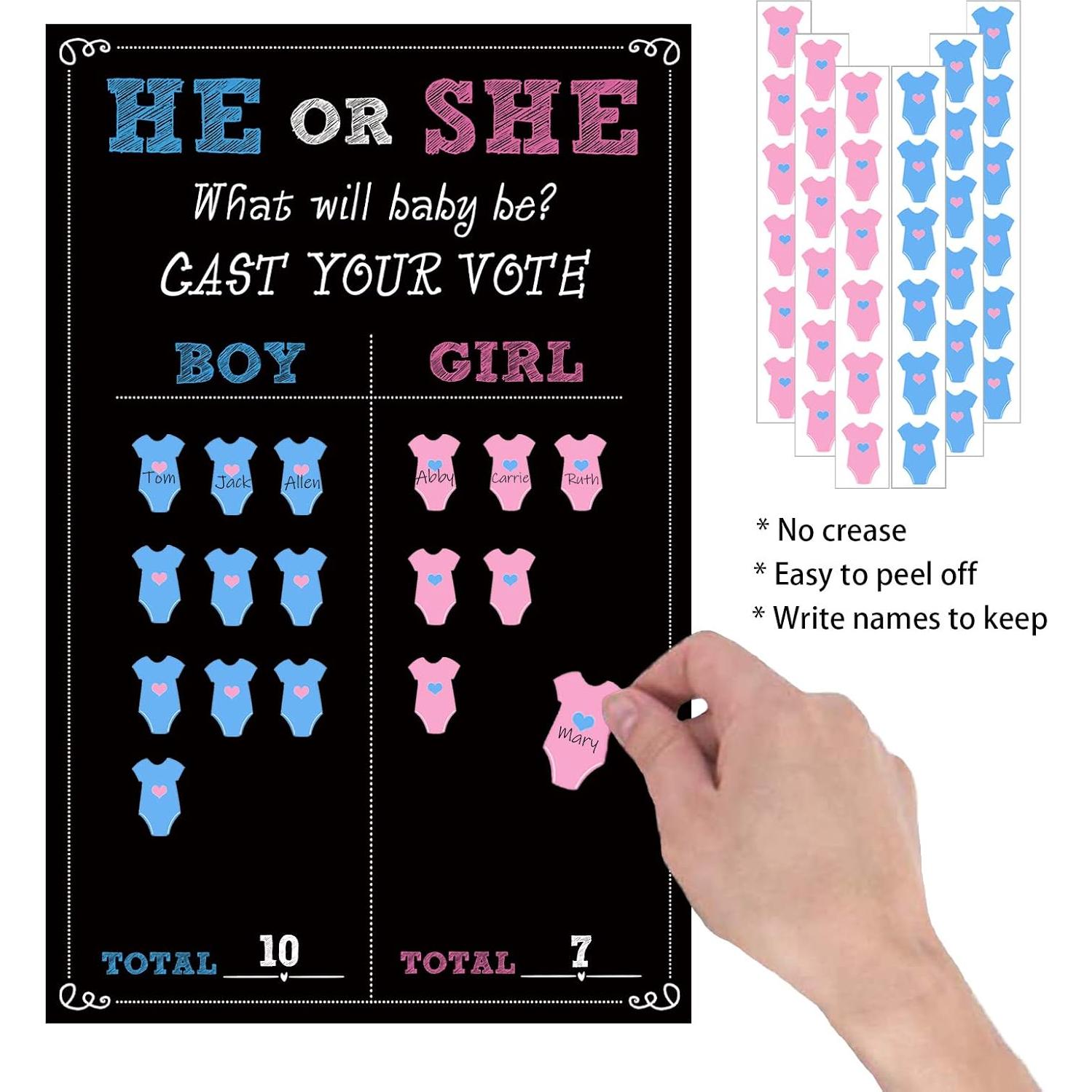 Kit Fiesta Revelación de Género Bebé Hongpar 3 Carteles y Stickers