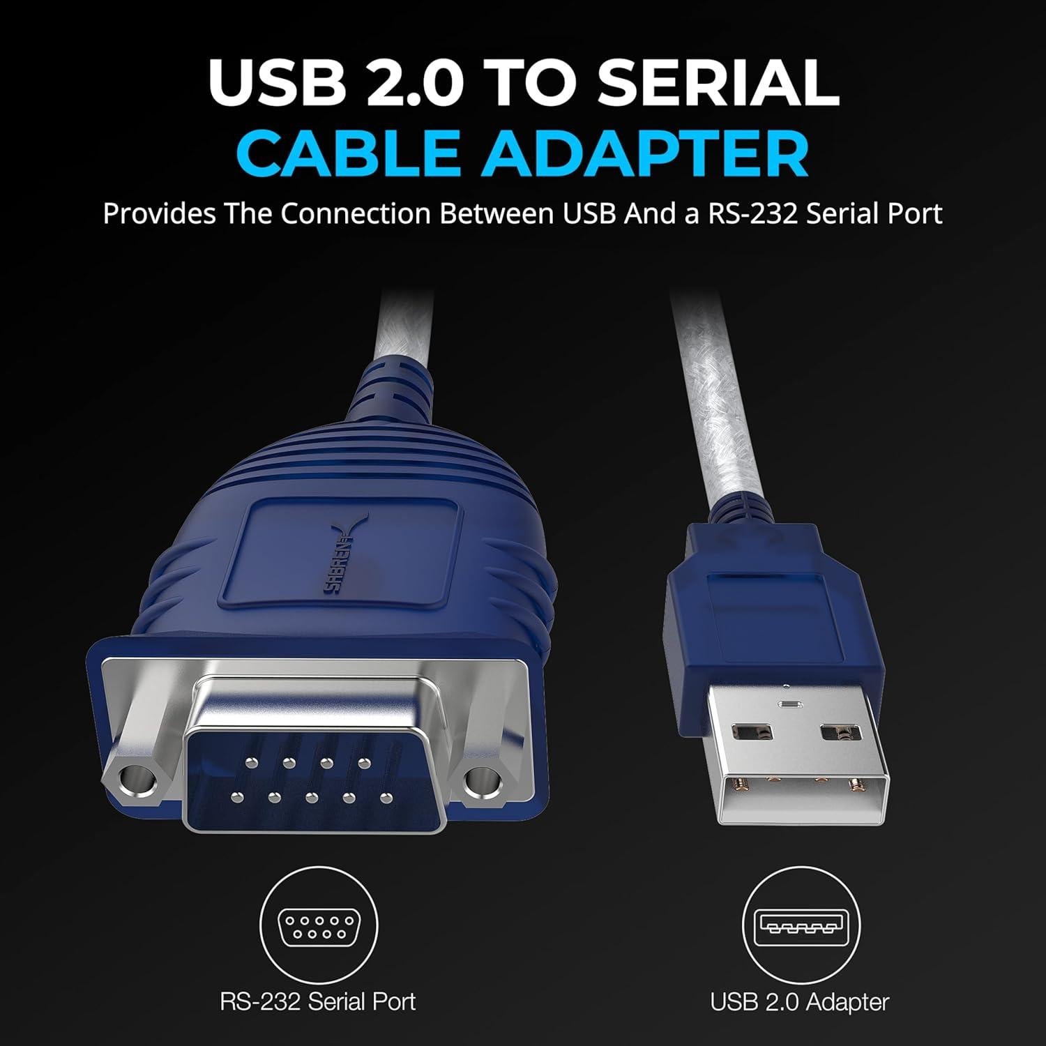 Convertidor USB 2.0 a Serial RS-232 SABRENT 0.76m